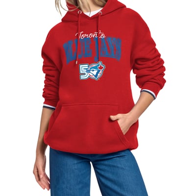  Toronto Blue Jays Starter Women's Anniversary Logo Fleece Hoodie - Red