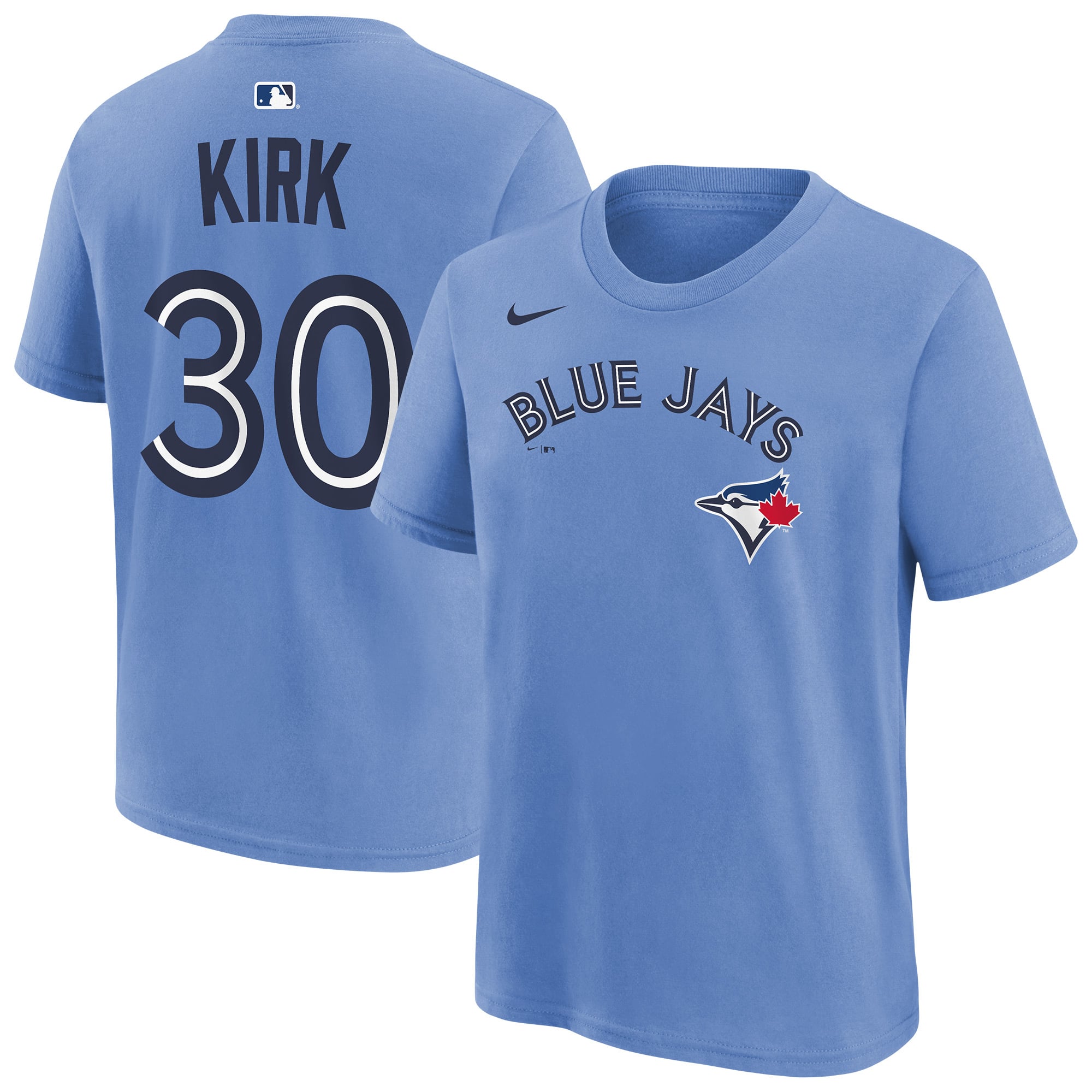 Youth Nike Alejandro Kirk Powder Blue Toronto Jays Alternate Name & Number T-Shirt