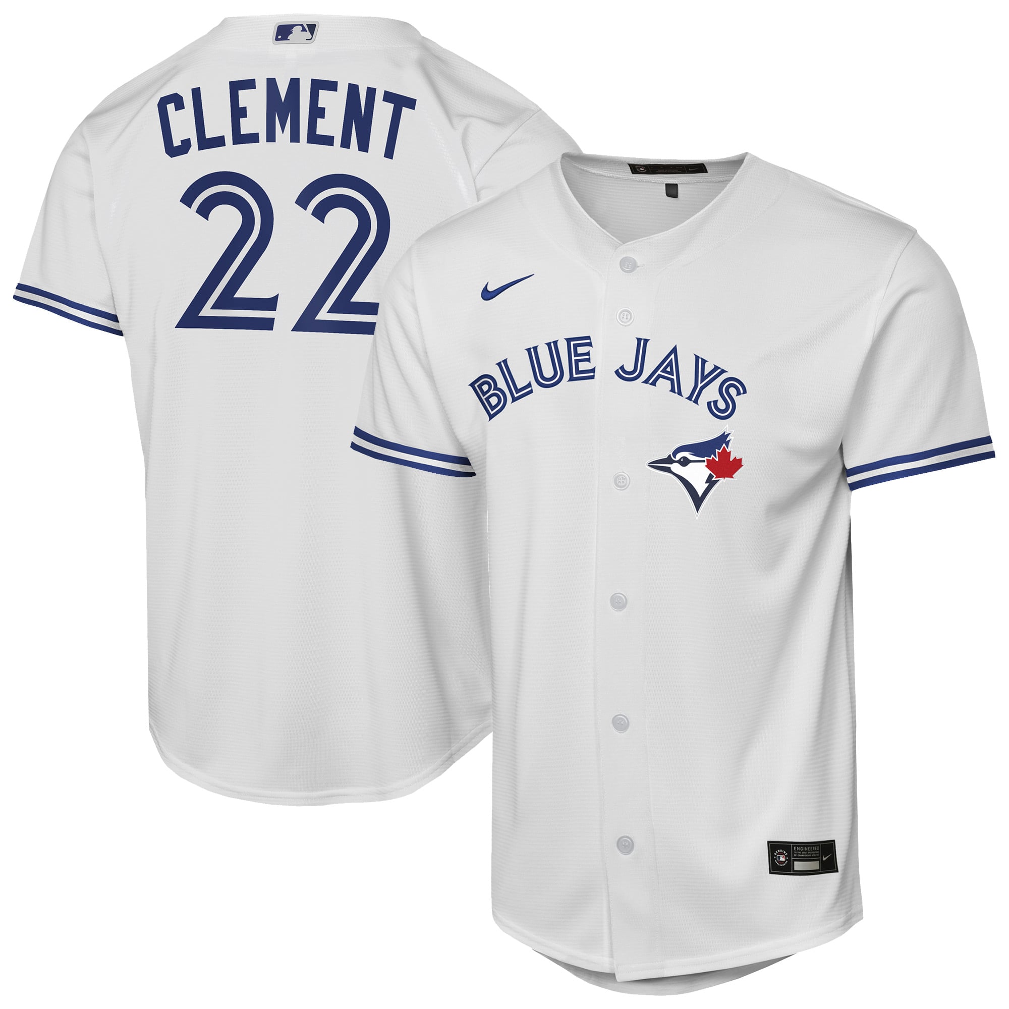 Maillot domicile réplique Nike Ernie Clement blanc des Blue Jays de Toronto pour jeunes