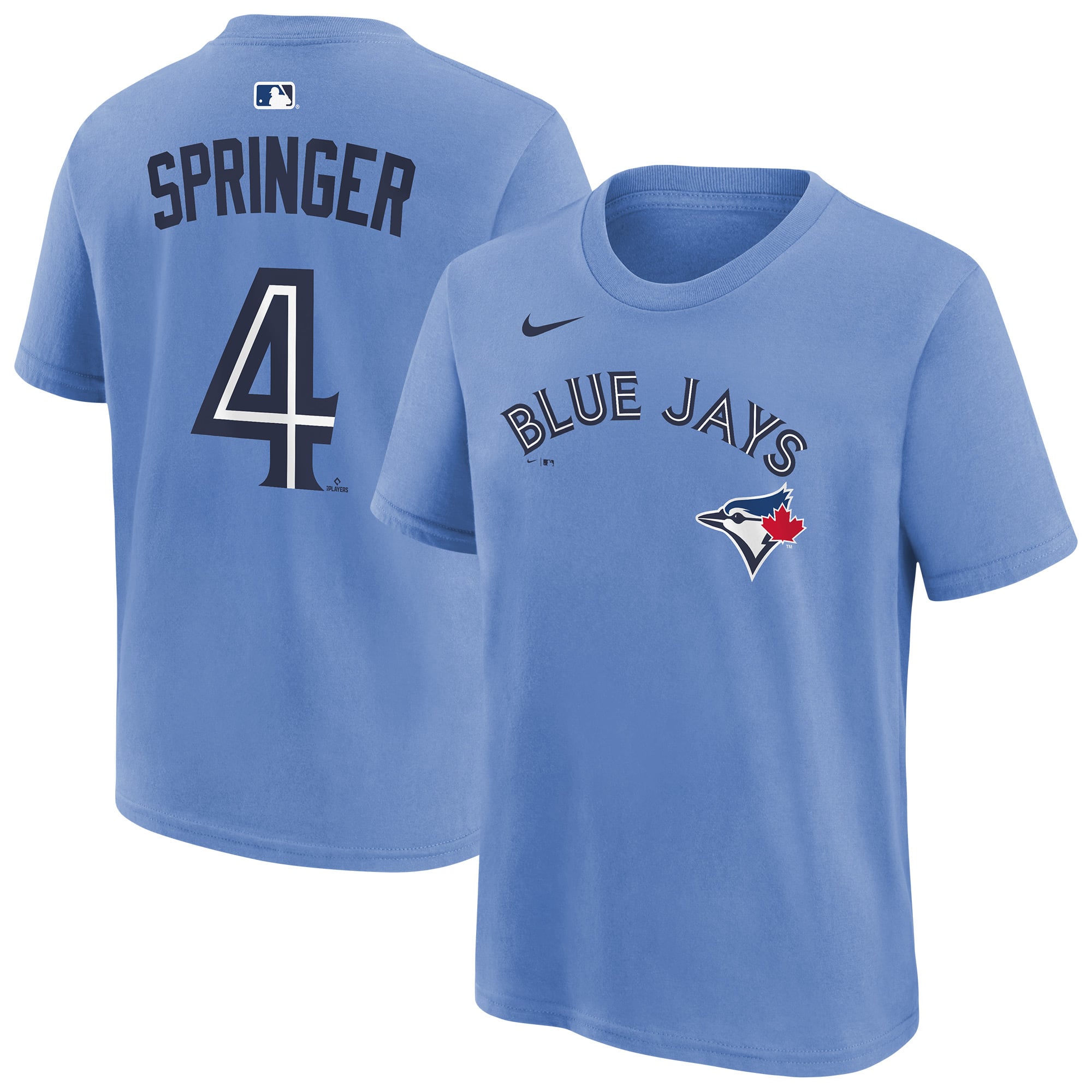 Youth Nike George Springer Powder Blue Toronto Jays Alternate Name & Number T-Shirt