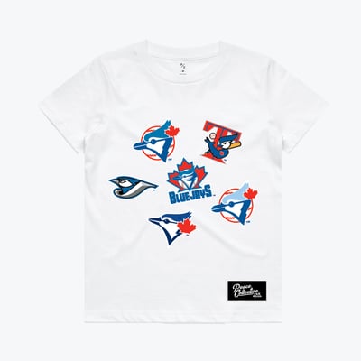 Toronto Blue Jays Peace Collective Youth Vintage All Logo T-Shirt - White