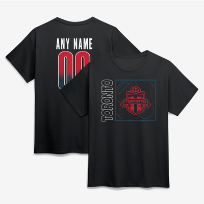 Toronto FC Big & Tall Home Field Pop Personalized Name & Number T-Shirt - Black