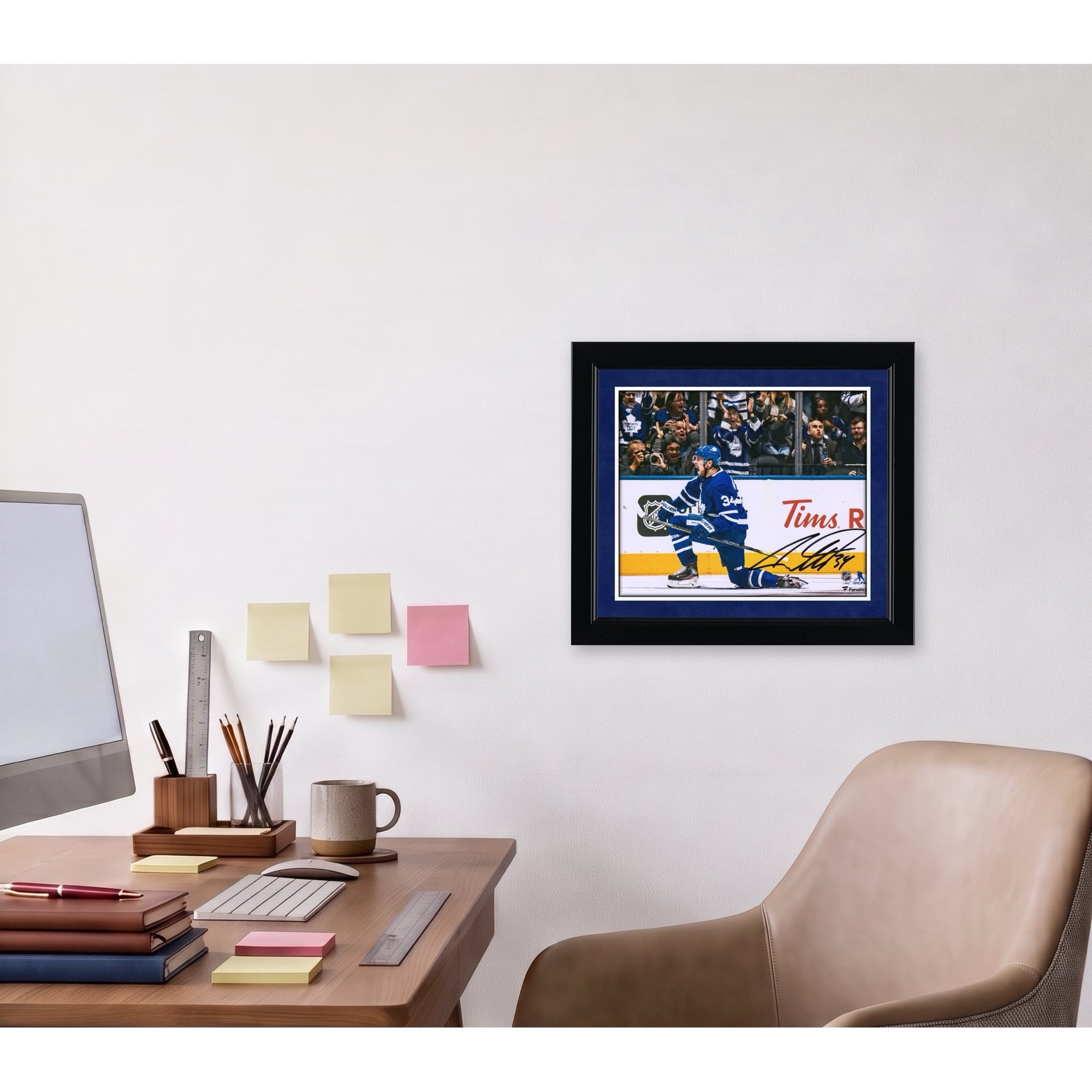 Auston Matthews Toronto Maple Leafs Autographed 8" x 10" Blue Jersey Goal Celebration Photograph