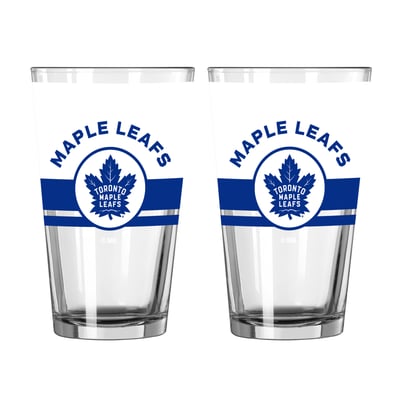 Toronto Maple Leafs Logo Brands Two-Piece 16oz. Horizon Pint Glass Set