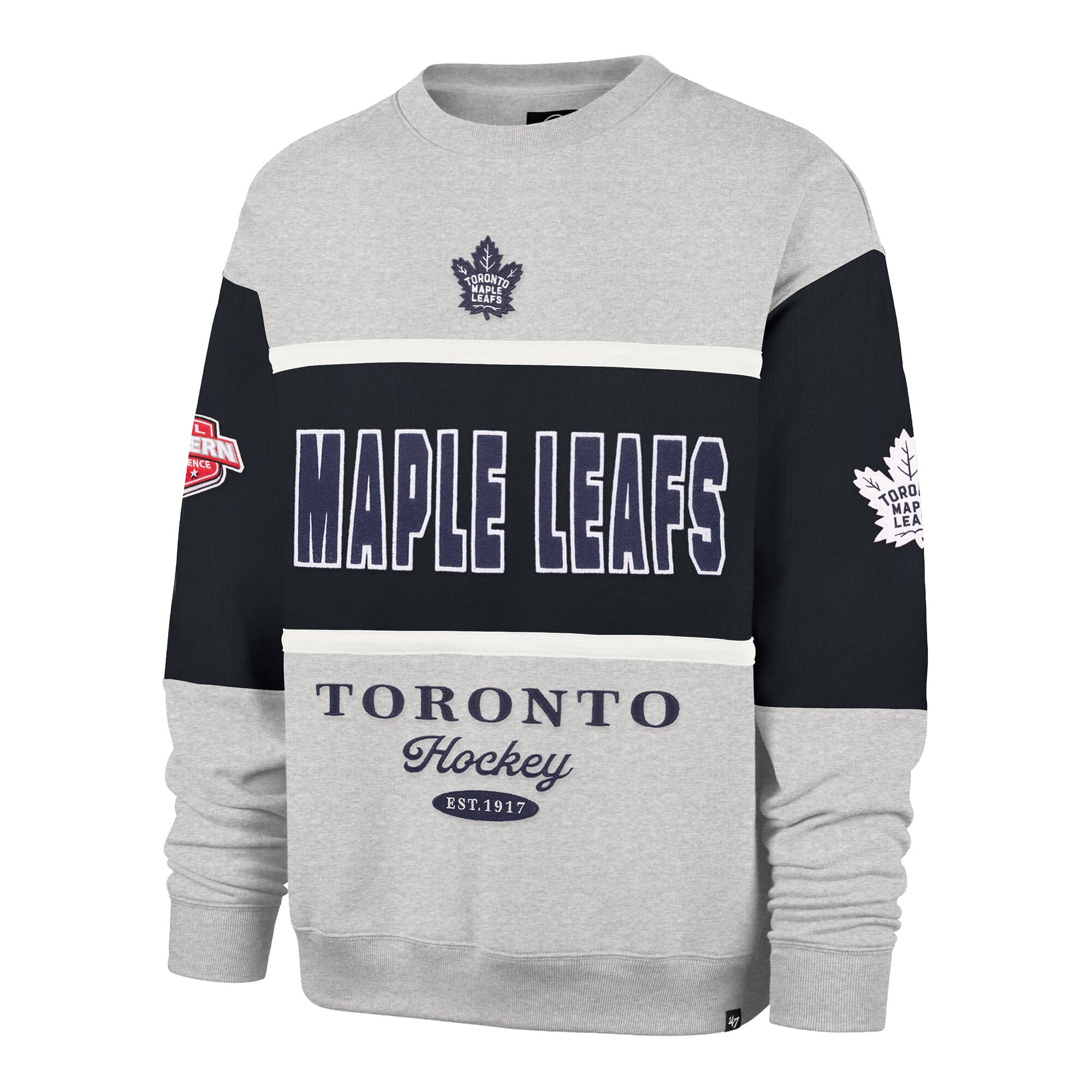 Sweat-shirt à col rond gris Toronto Maple Leafs automne Maximilist pour homme « 47 »