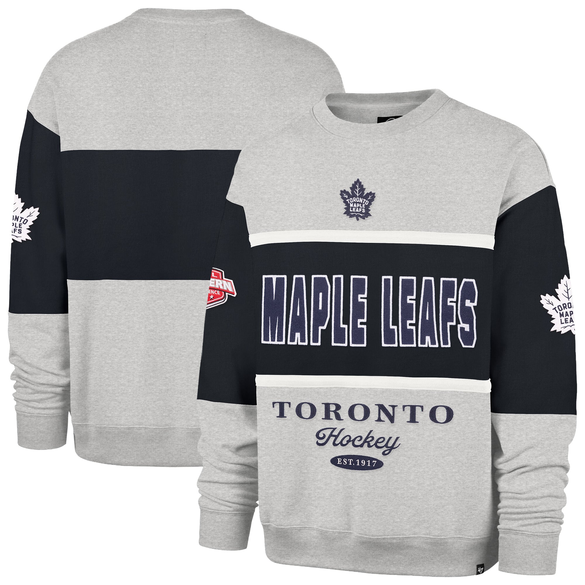 Sweat-shirt à col rond gris Toronto Maple Leafs automne Maximilist pour homme « 47 »