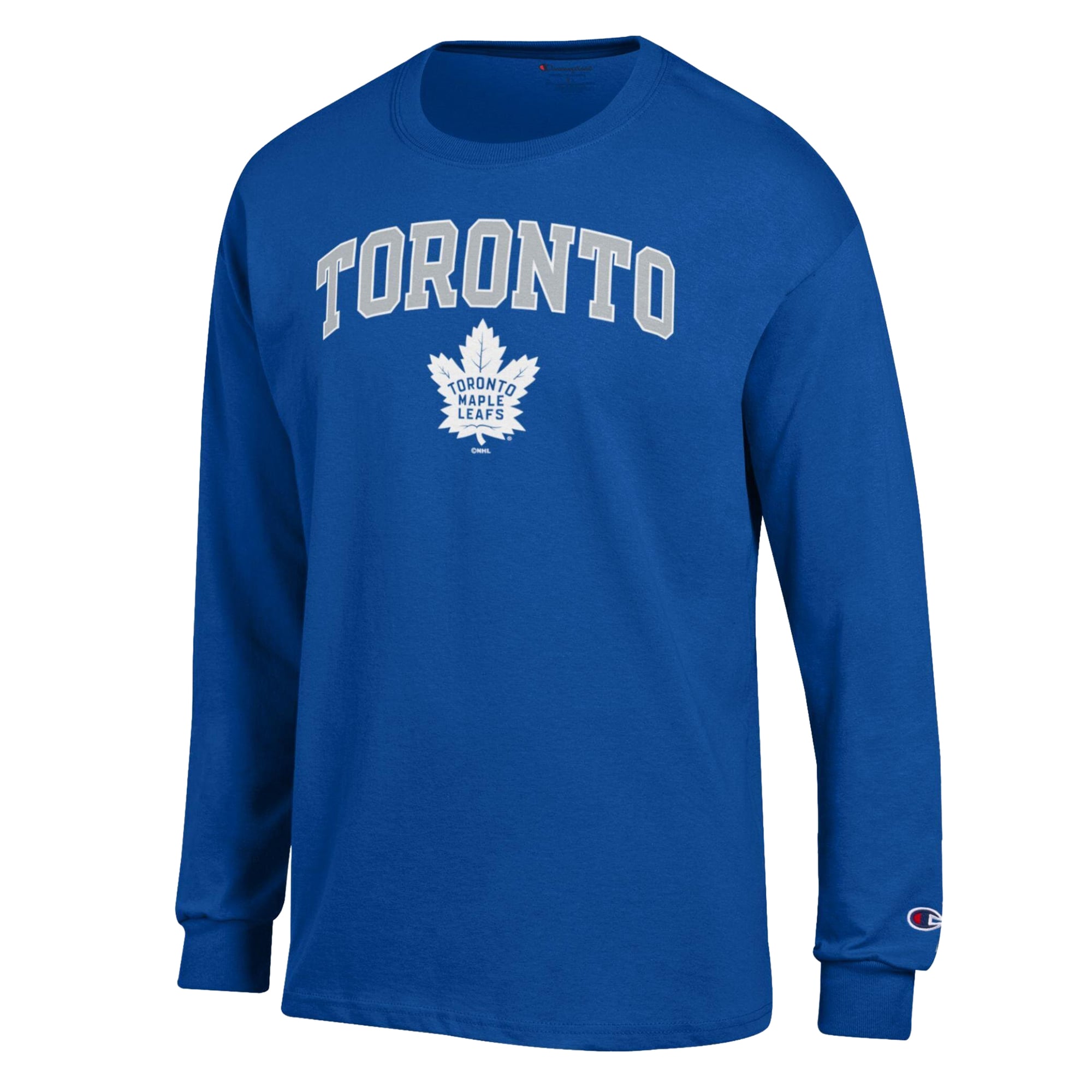 Men's Champion Blue Toronto Maple Leafs Jersey Long-Sleeve T-Shirt
