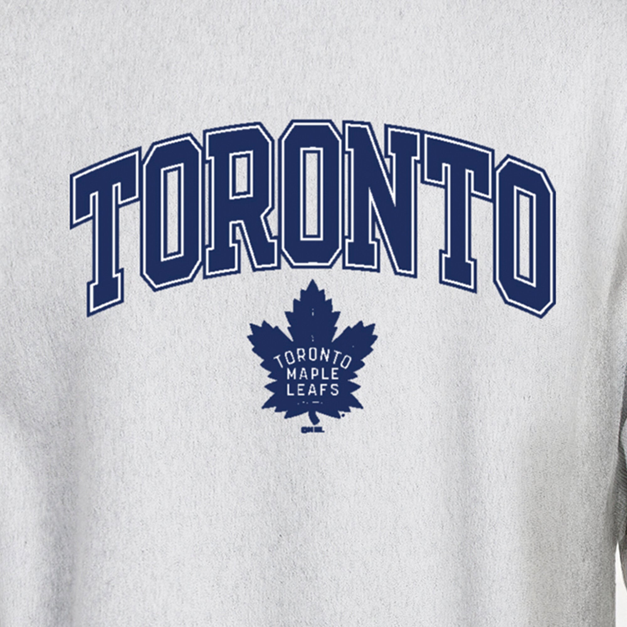 Men's Champion  Heather Gray/Blue Toronto Maple Leafs Reverse Weave Yarn Dye Sweatshirt