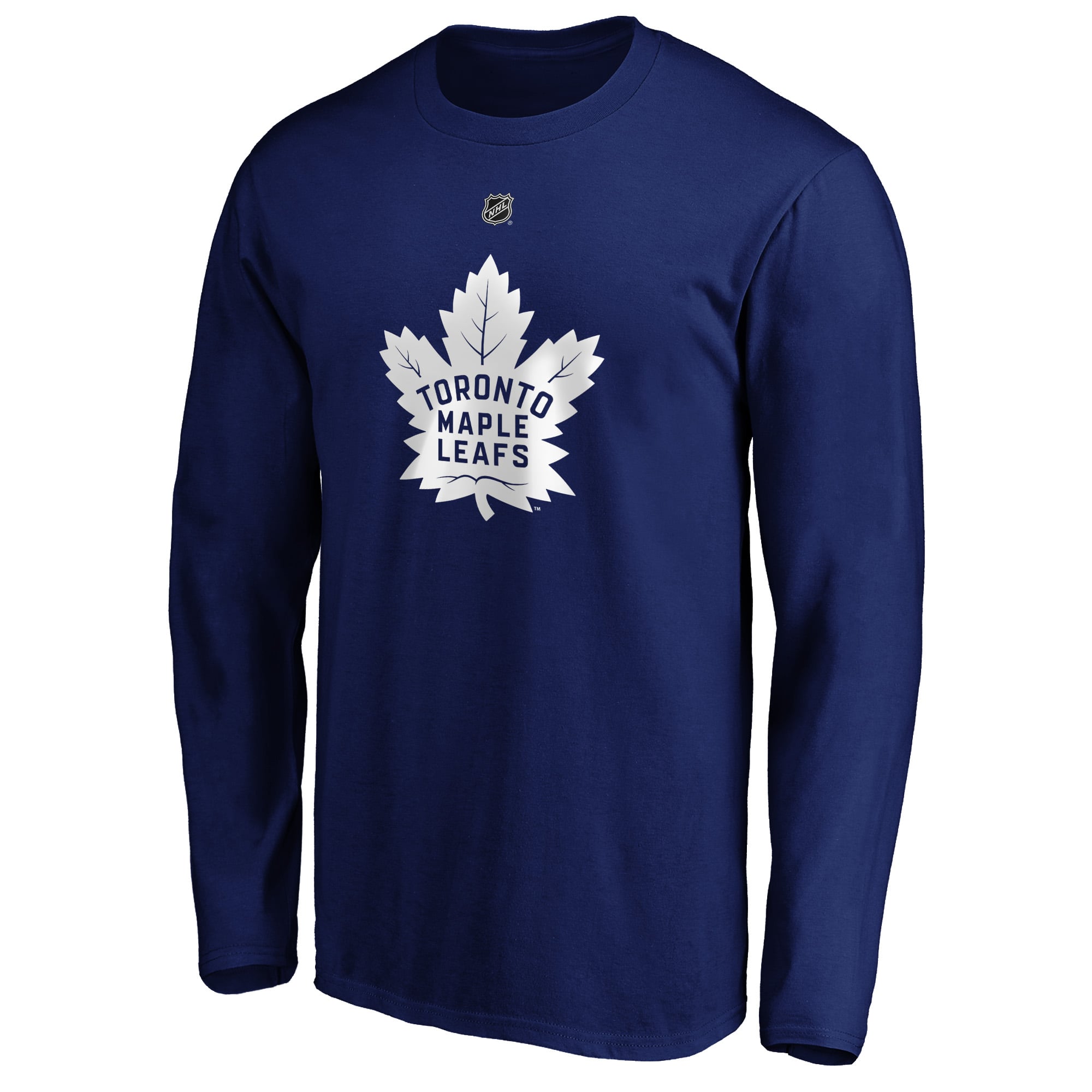 Men's Fanatics Auston Matthews Blue Toronto Maple Leafs Authentic Stack Name & Number - Long Sleeve T-Shirt