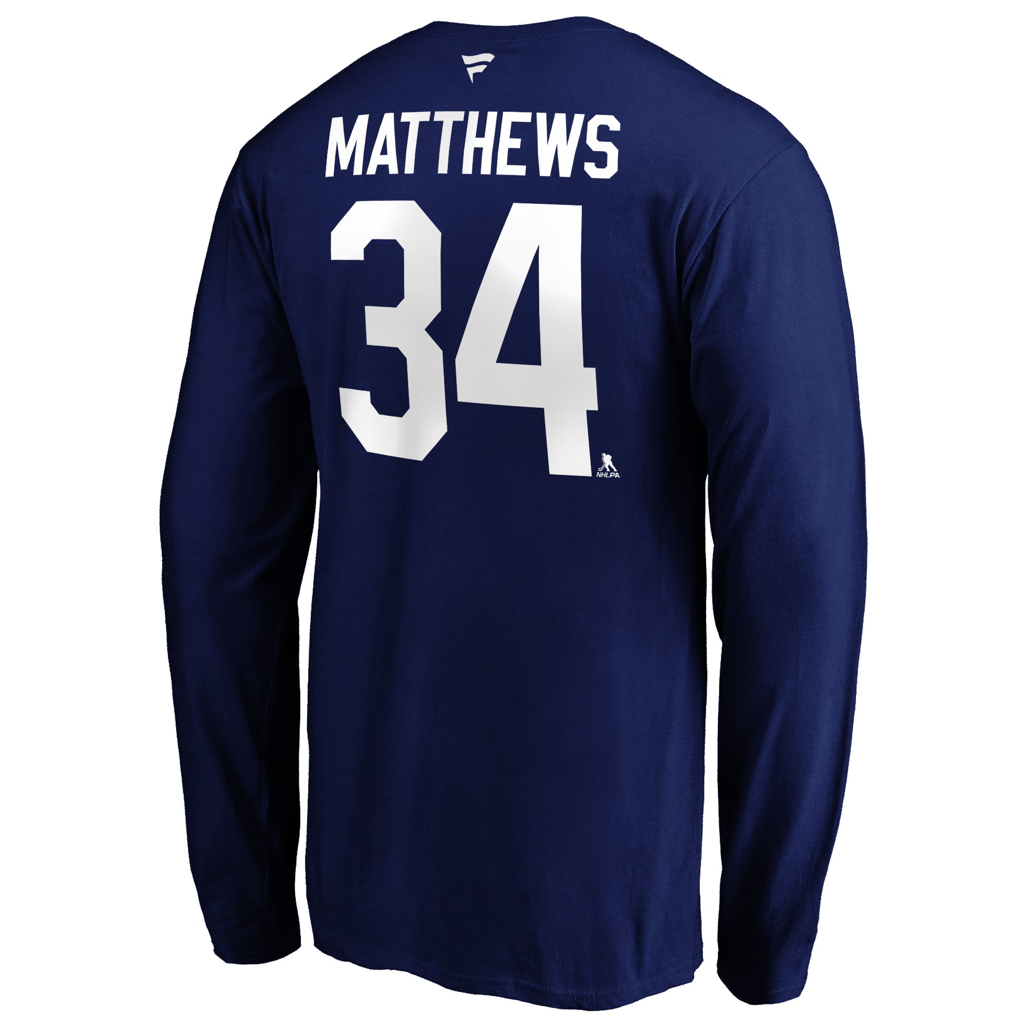 Men's Fanatics Auston Matthews Blue Toronto Maple Leafs Authentic Stack Name & Number - Long Sleeve T-Shirt