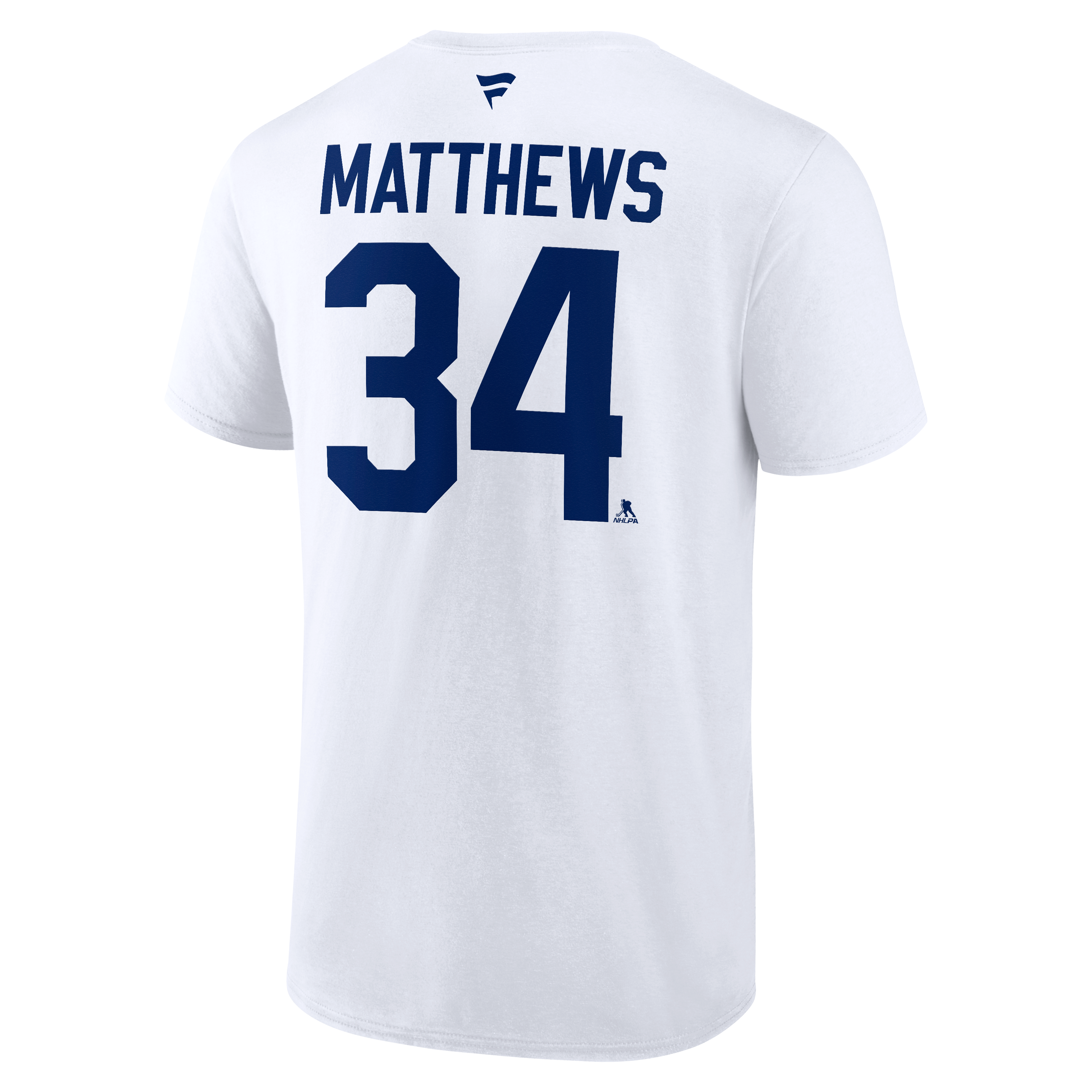 T-shirt Fanatics Auston Matthews blanc pour homme, authentique, avec nom et numéro Stack des Maple Leafs de Toronto