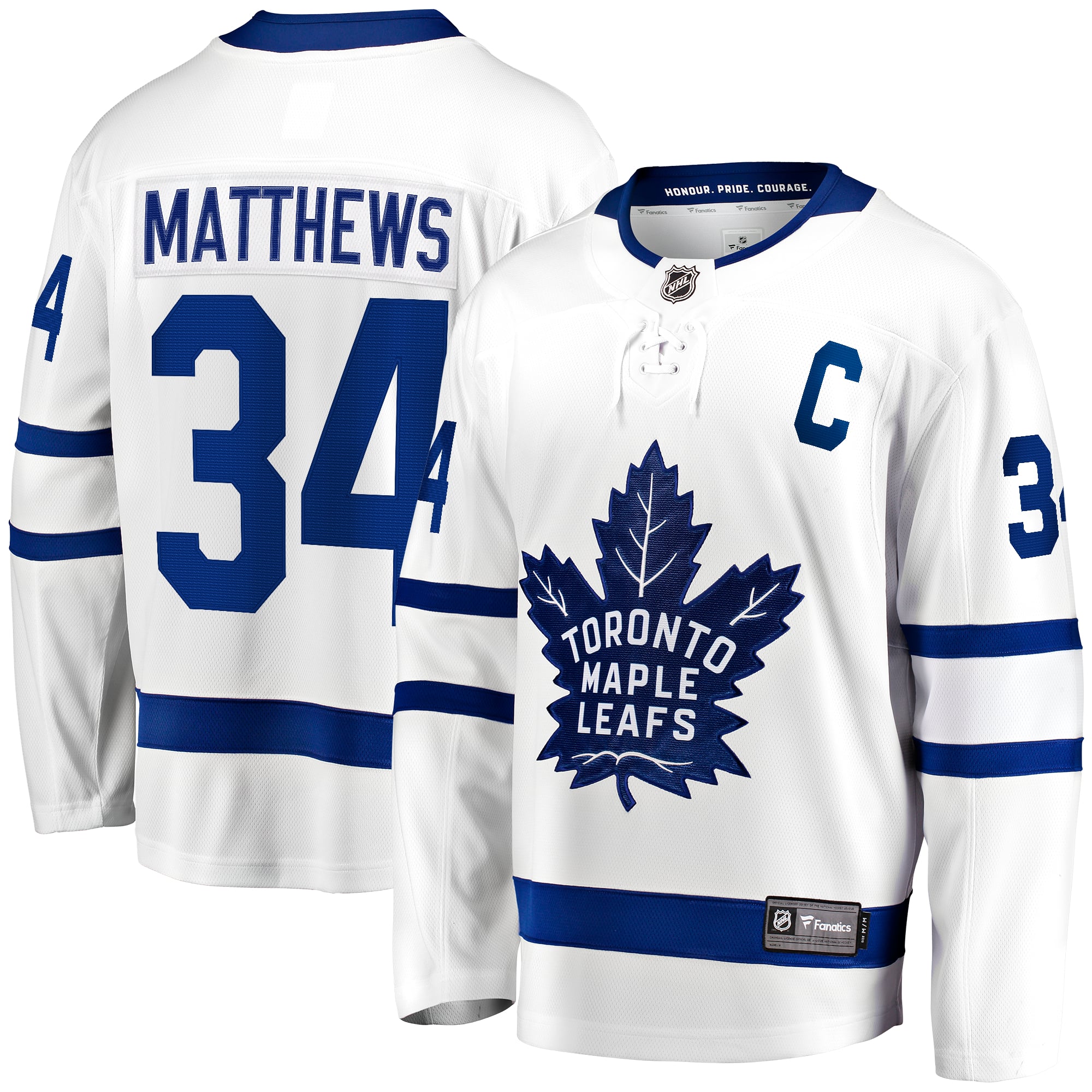 Maillot de joueur première division des Maple Leafs Toronto « C » Fanatics Auston Matthews pour hommes