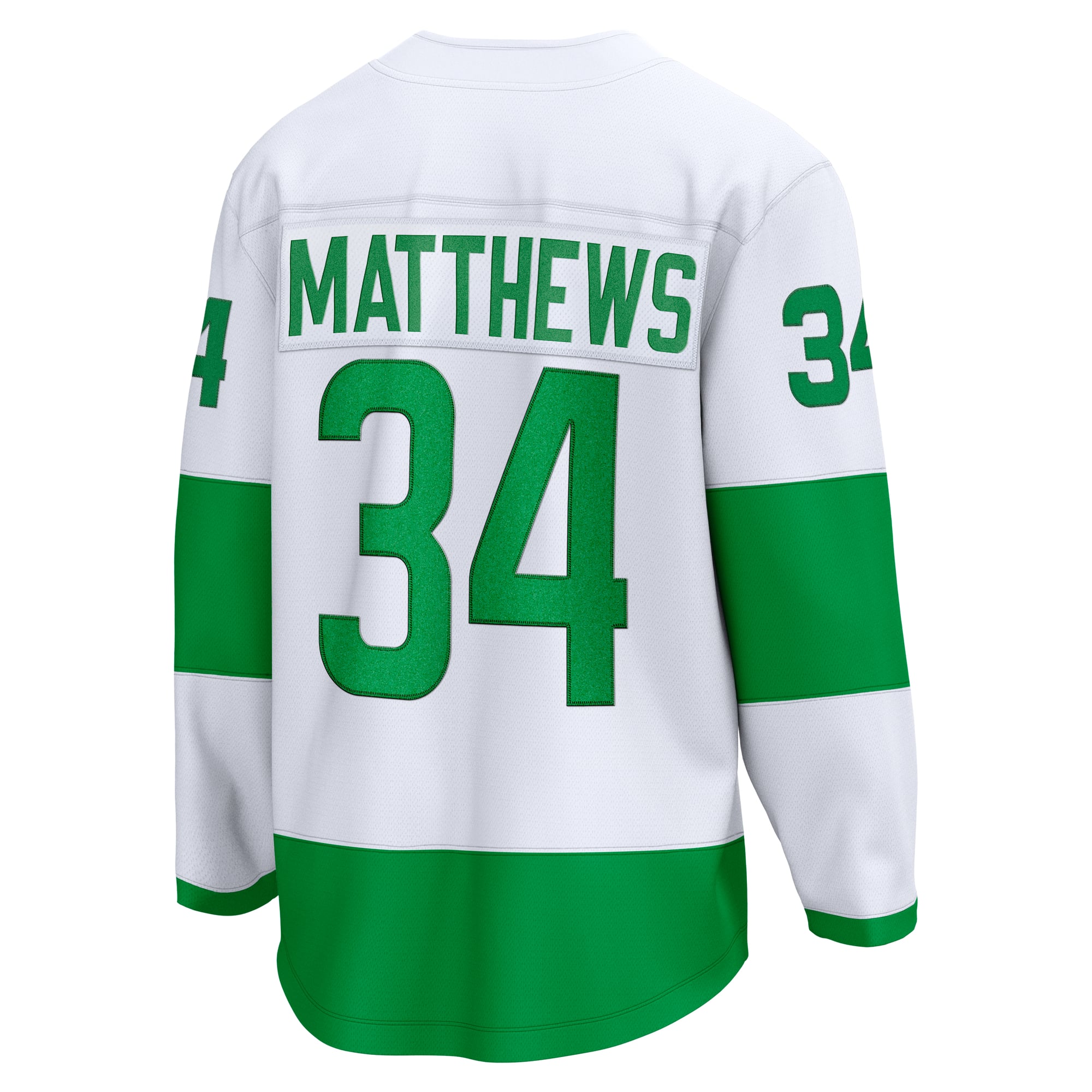 Men's Fanatics Auston Matthews White Toronto Maple Leafs St. Pats Captain Premier Breakaway Player Jersey