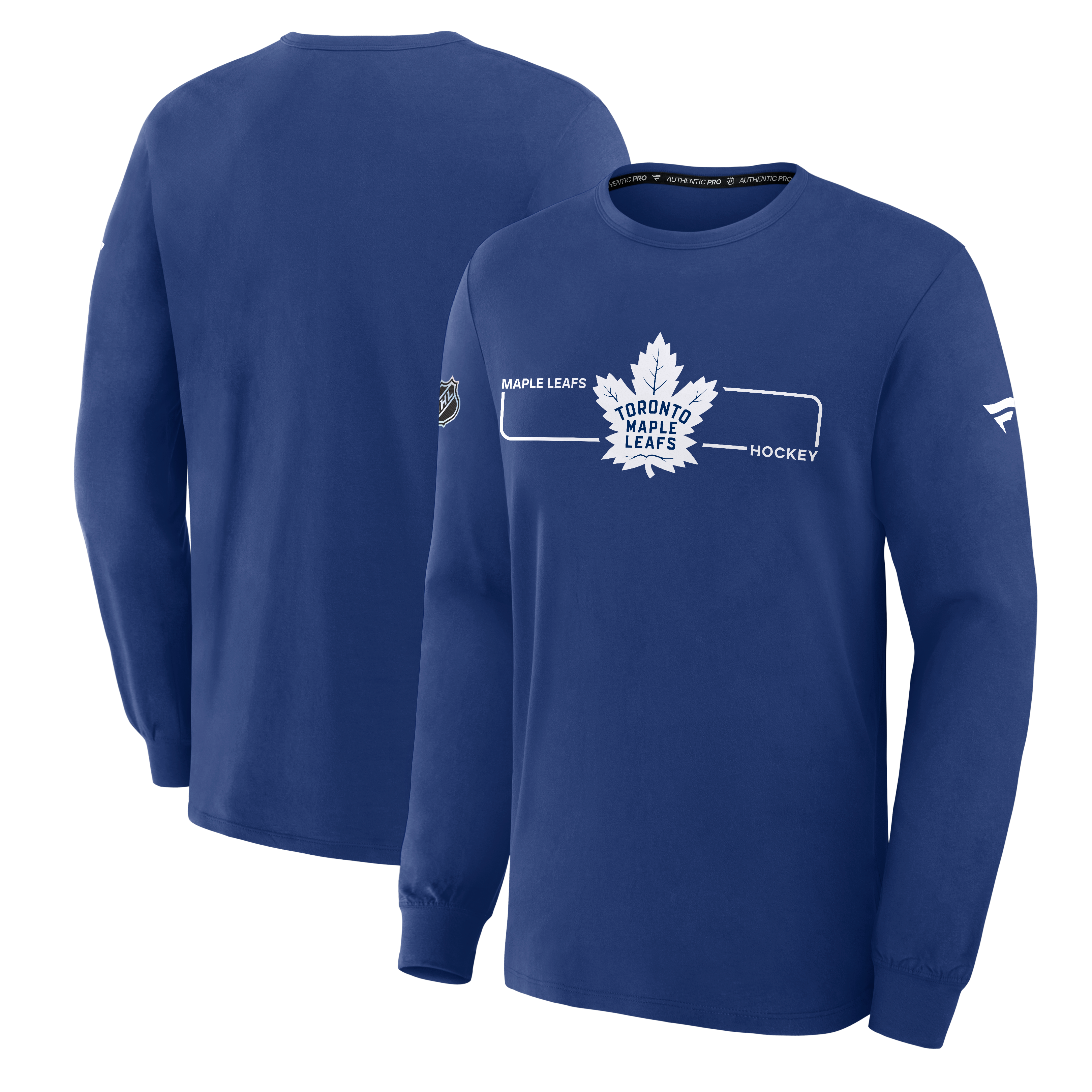 Men's Fanatics Blue Toronto Maple Leafs Authentic Pro Primary Logo Long Sleeve T-Shirt