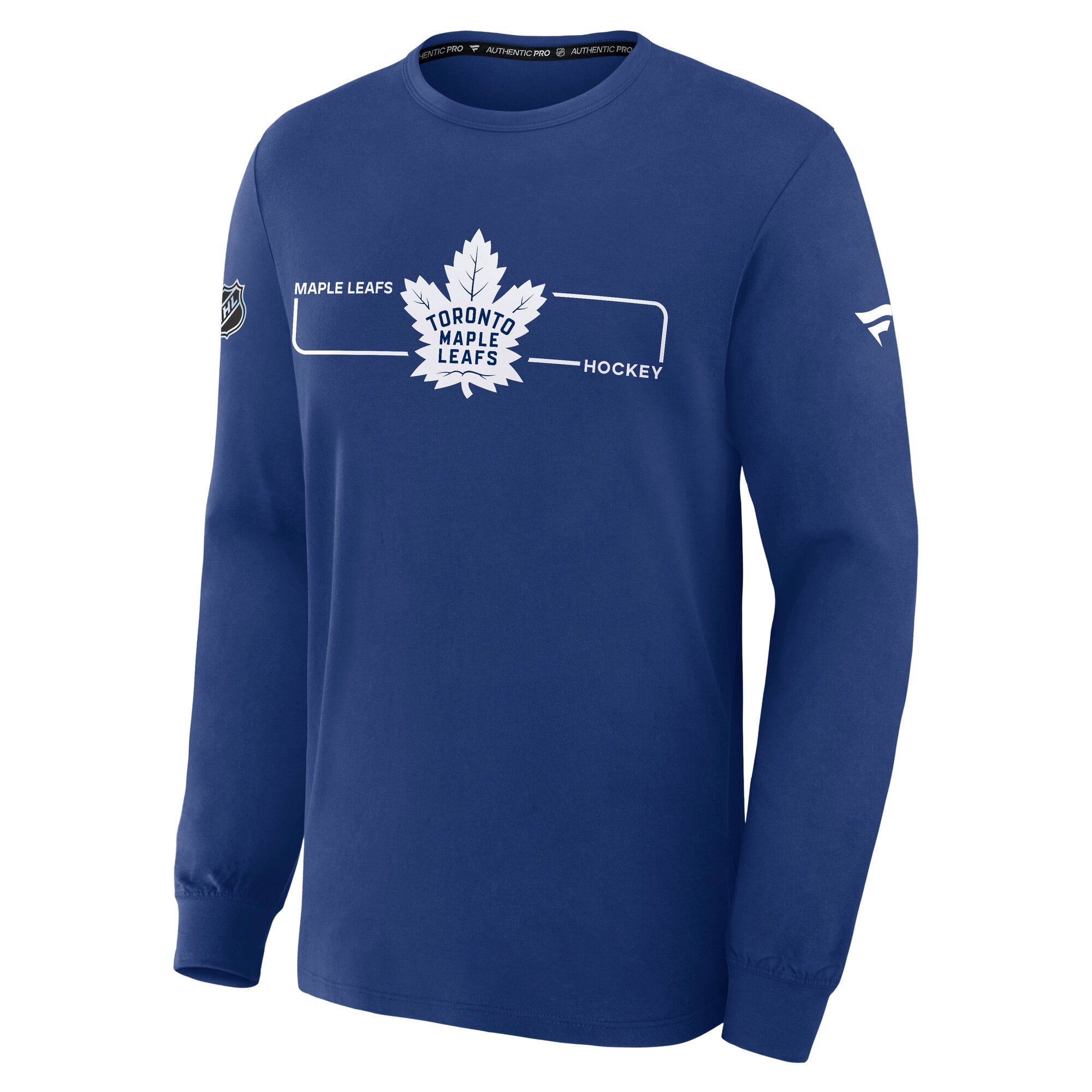 Men's Fanatics Blue Toronto Maple Leafs Authentic Pro Primary Logo Long Sleeve T-Shirt