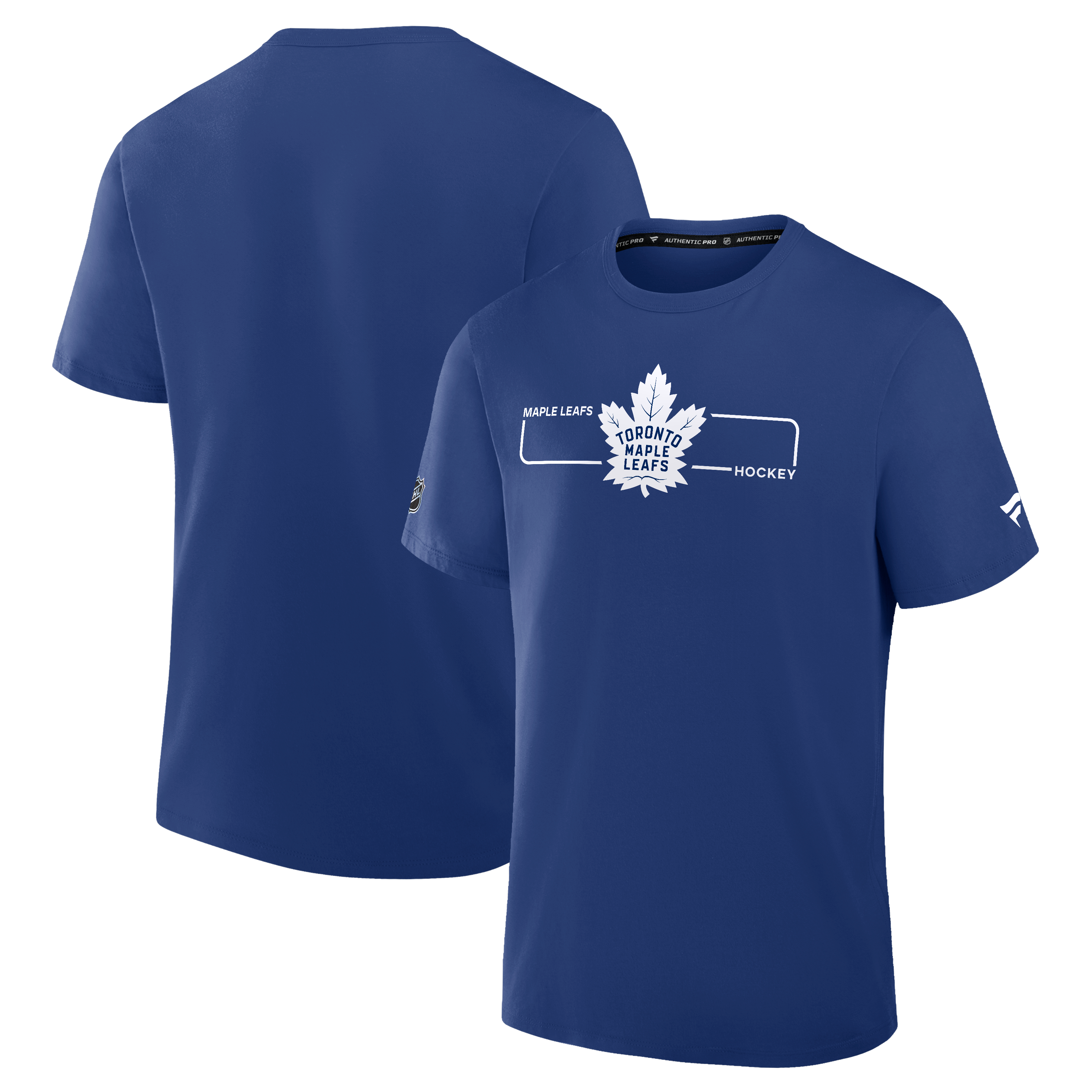 T-shirt authentique Fanatics bleu Toronto Maple Leafs avec logo principal