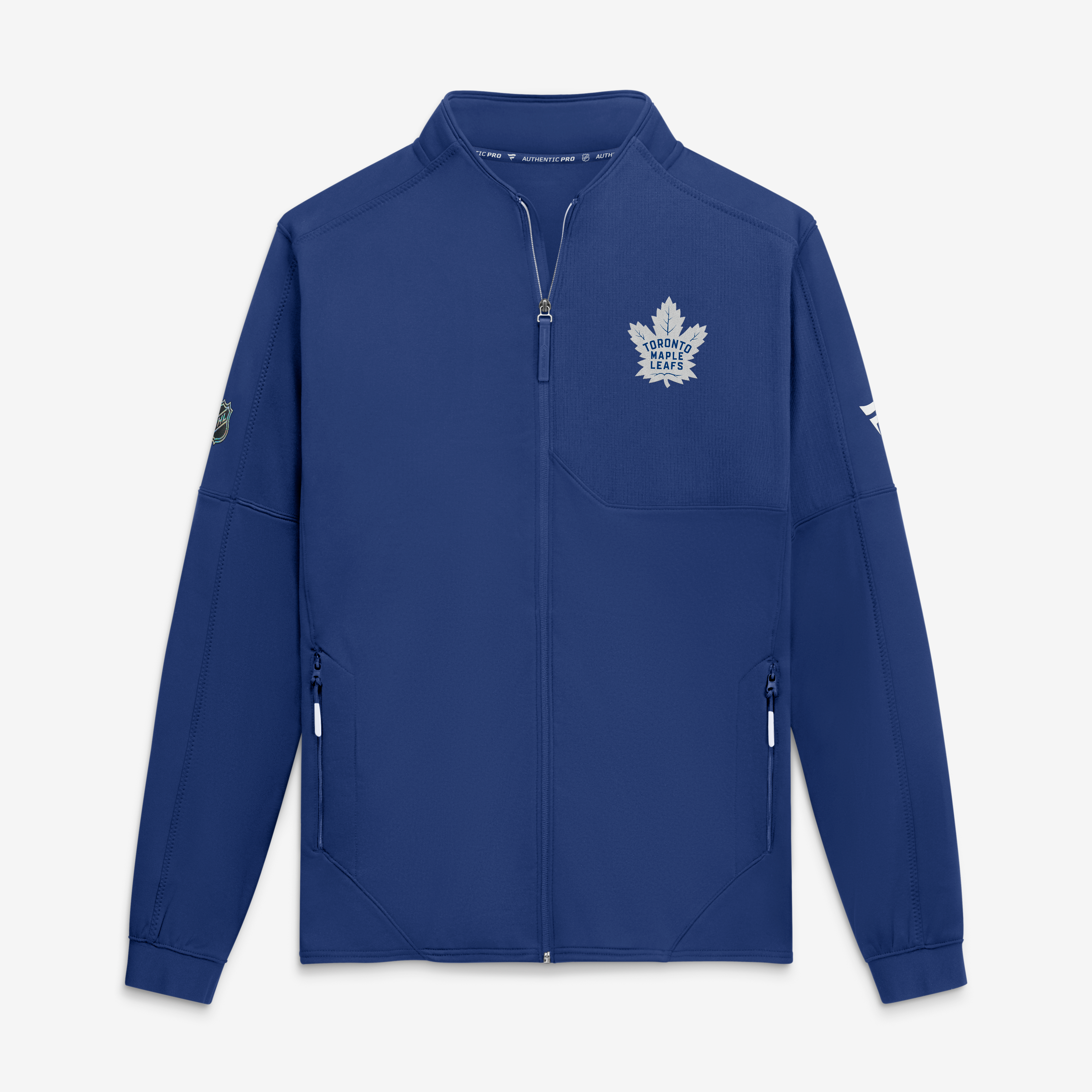 Veste polaire zippée intégrale Fanatics bleue Toronto Maple Leafs Authentic Pro Rink pour homme