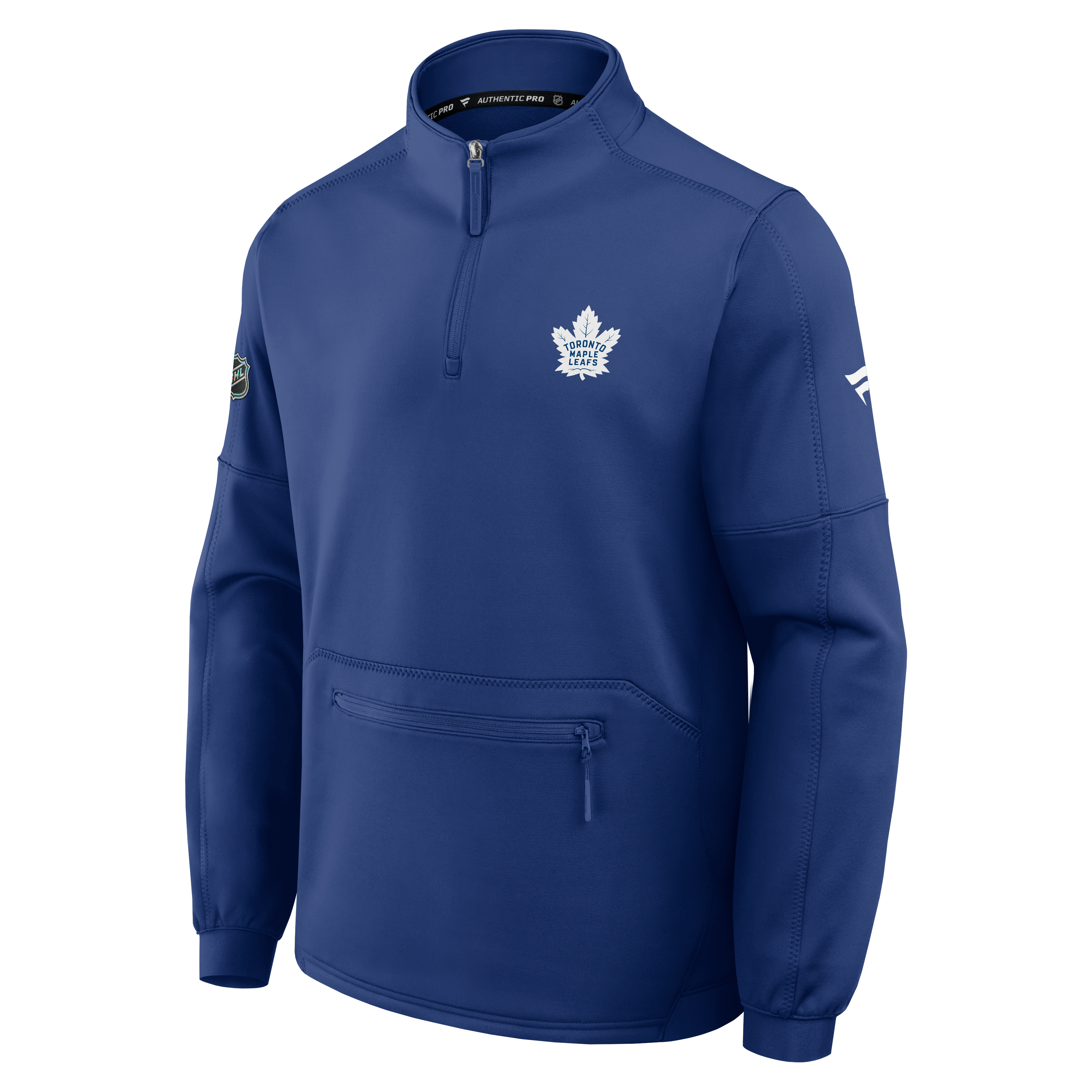 Men's Fanatics Blue Toronto Maple Leafs Authentic Pro Rink Fleece Quarter-Zip Pullover
