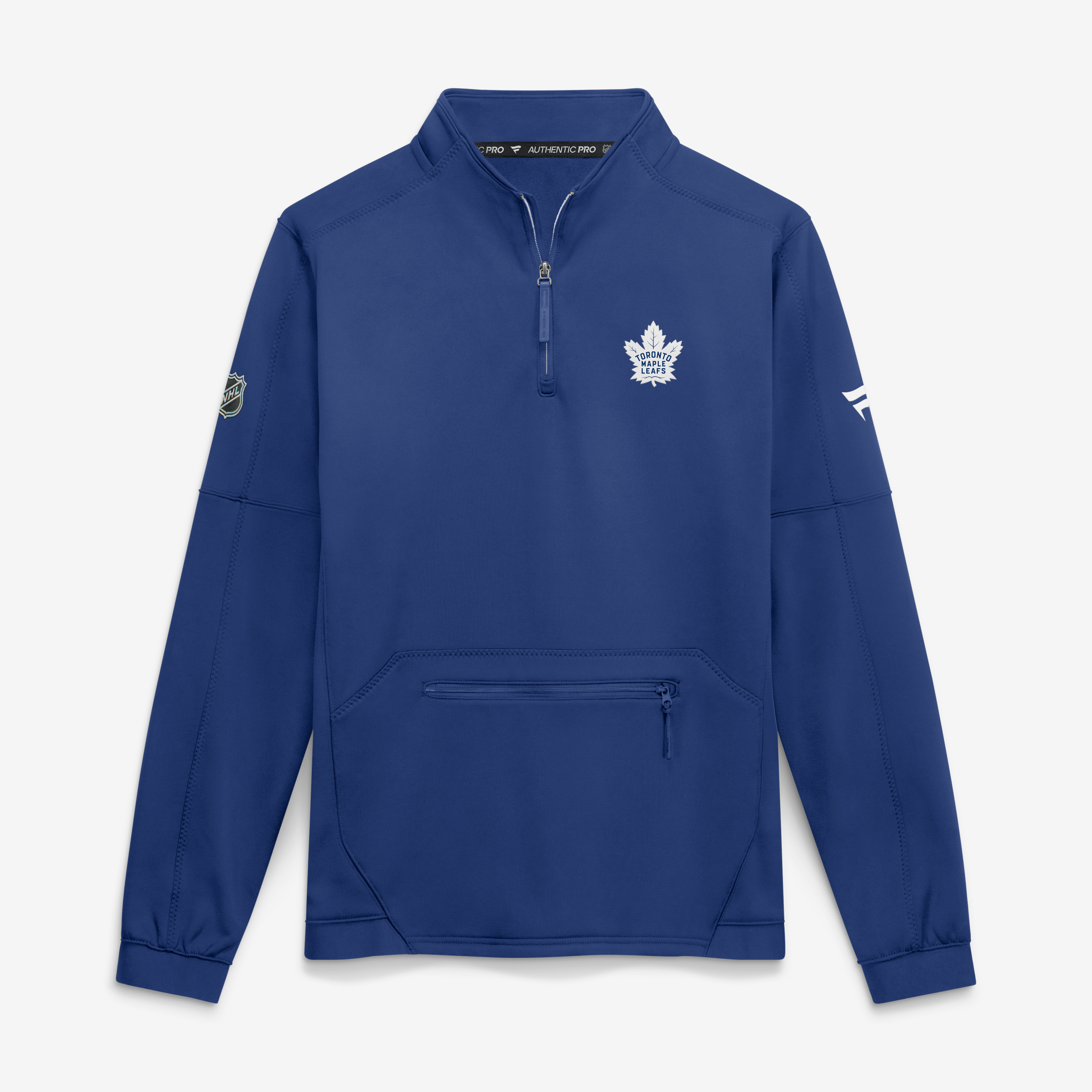 Men's Fanatics Blue Toronto Maple Leafs Authentic Pro Rink Fleece Quarter-Zip Pullover