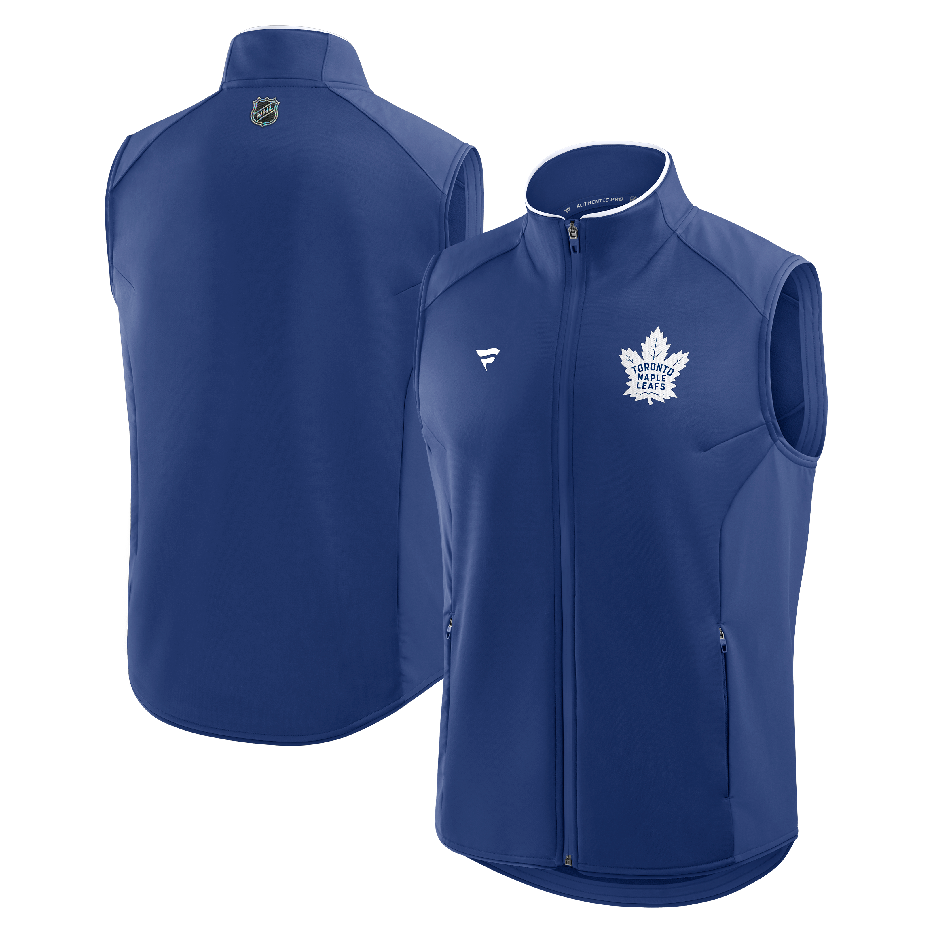 Men's Fanatics Blue Toronto Maple Leafs Authentic Pro Rink Full-Zip Vest