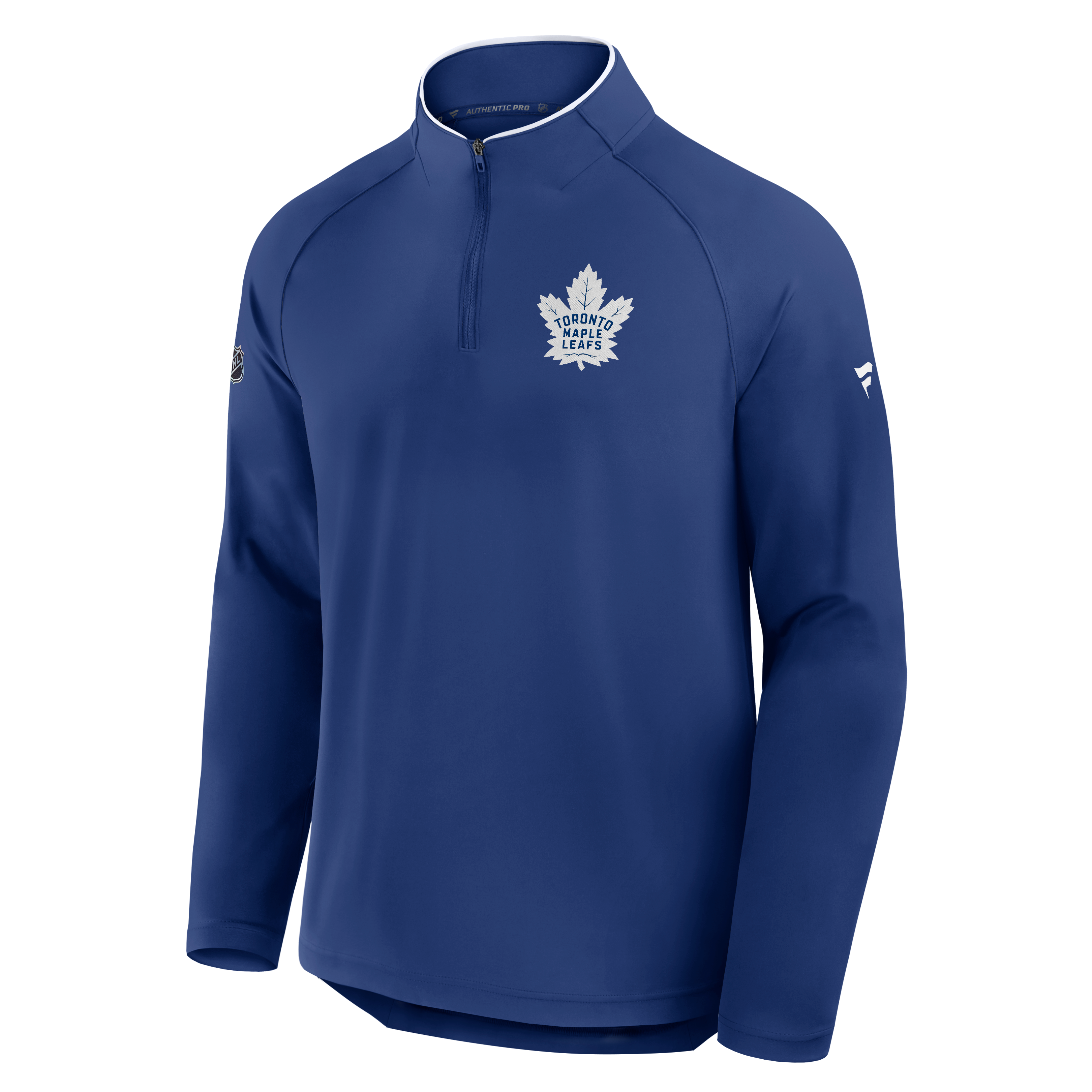 Men's Fanatics Blue Toronto Maple Leafs Authentic Pro Rink Raglan Lightweight Quarter-Zip Pullover