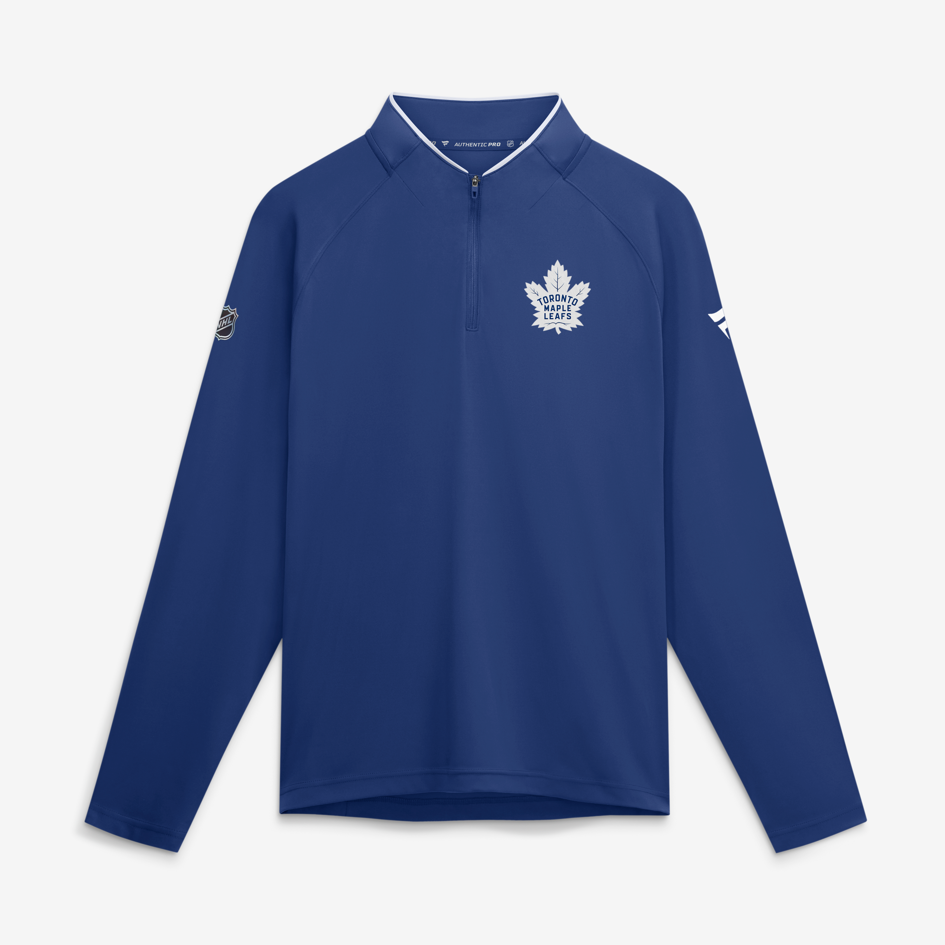 Men's Fanatics Blue Toronto Maple Leafs Authentic Pro Rink Raglan Lightweight Quarter-Zip Pullover