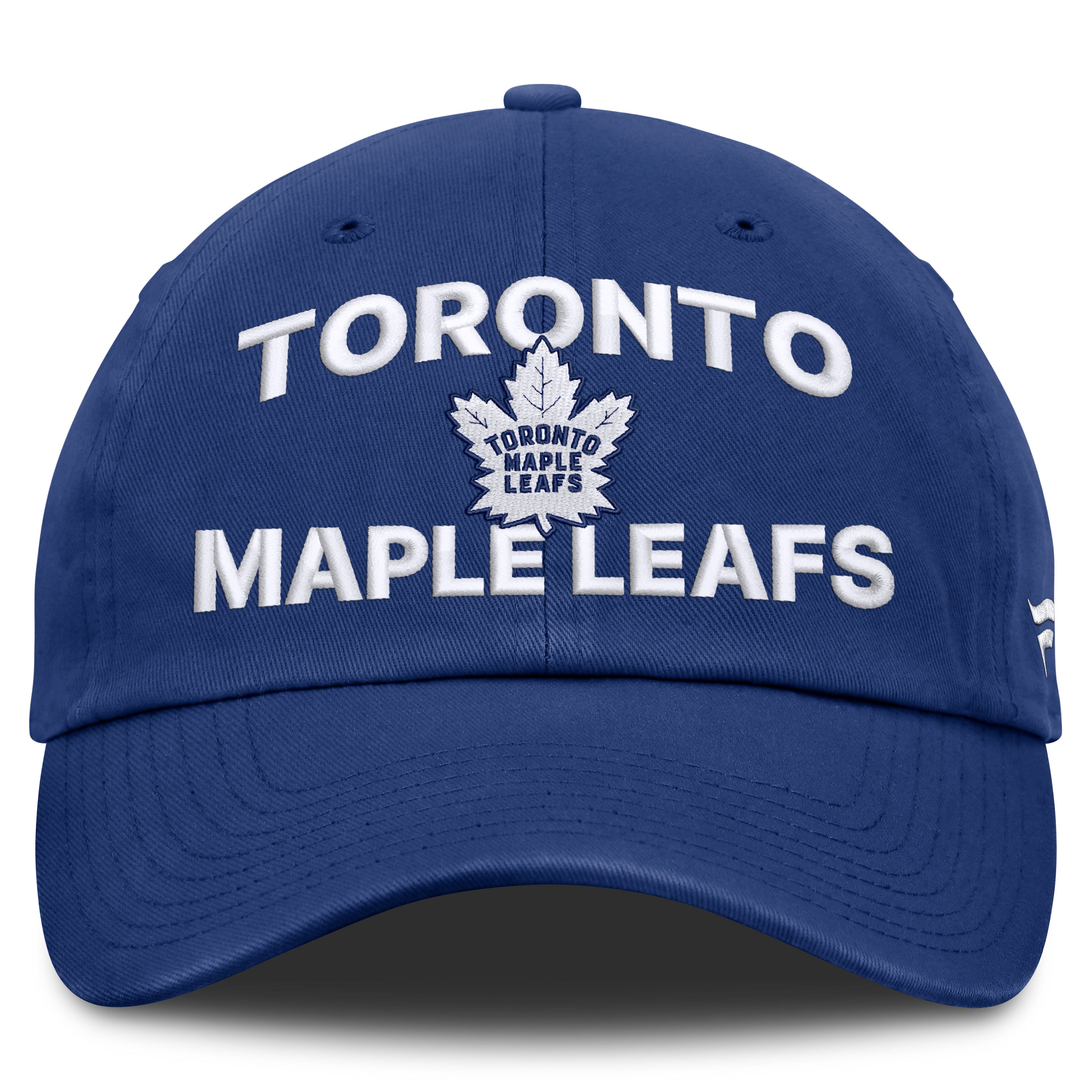 Casquette Fanatics bleue authentique Toronto Maple Leafs pour homme, modèle Pro Rink Soft Wash ajustable