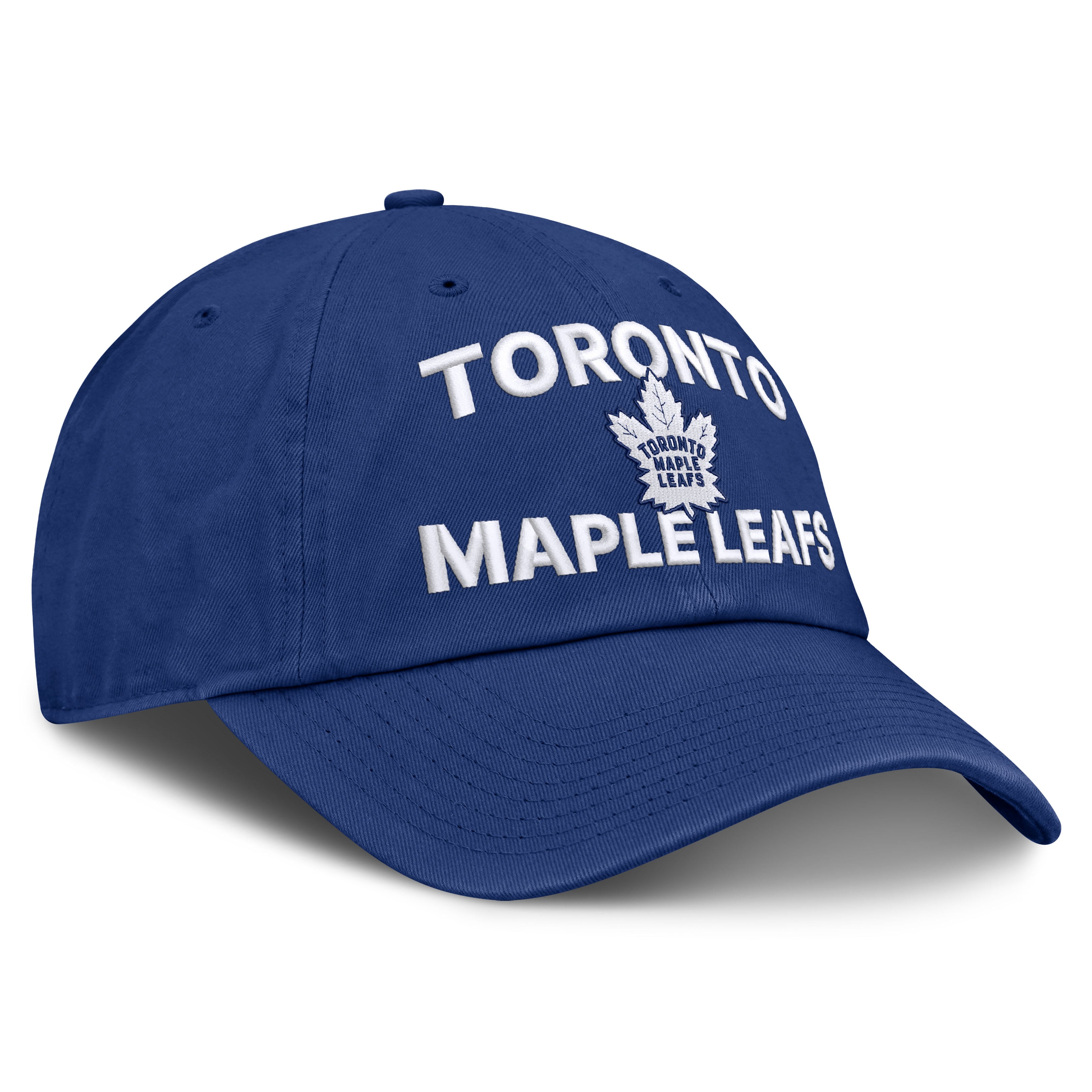 Casquette Fanatics bleue authentique Toronto Maple Leafs pour homme, modèle Pro Rink Soft Wash ajustable