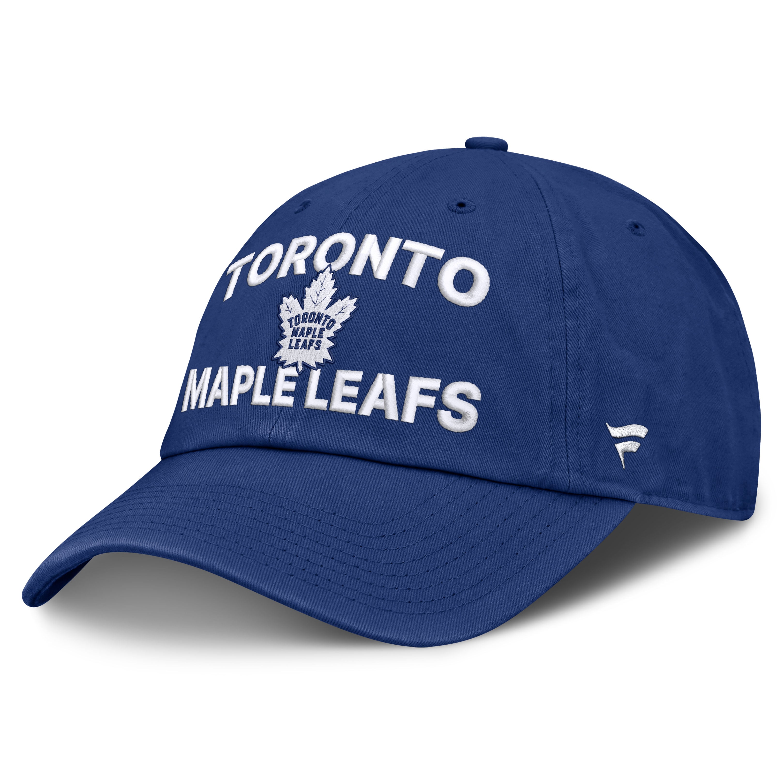 Casquette Fanatics bleue authentique Toronto Maple Leafs pour homme, modèle Pro Rink Soft Wash ajustable
