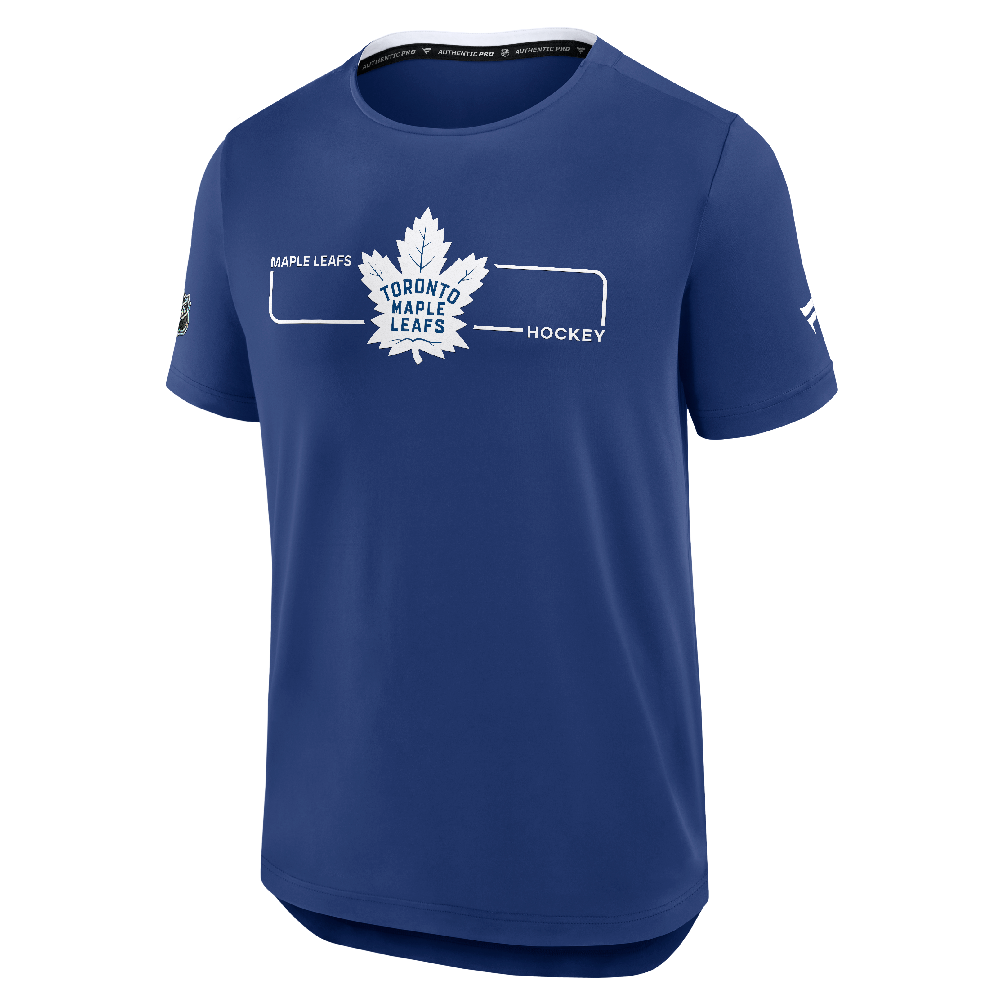 T-shirt authentique Pro Rink Tech bleu des Maple Leafs de Toronto pour homme Fanatics