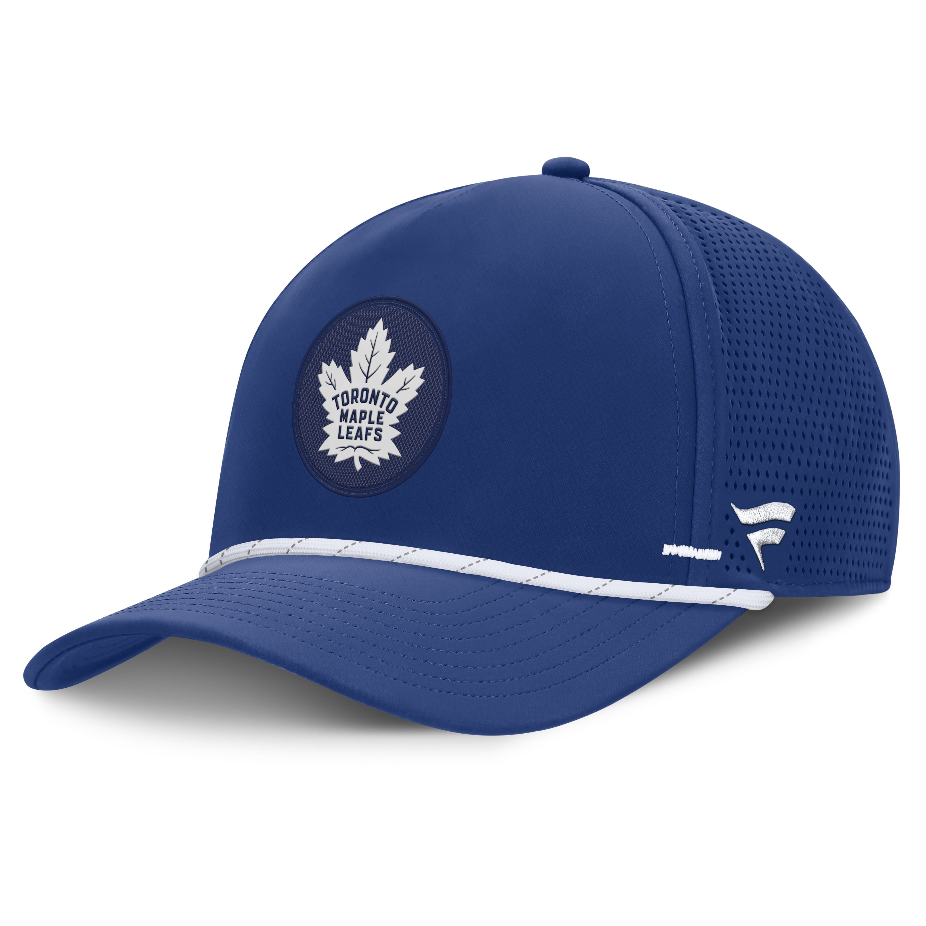 Casquette Fanatics bleue authentique Toronto Maple Leafs pour homme, modèle Pro Rink, aérée et ajustable.