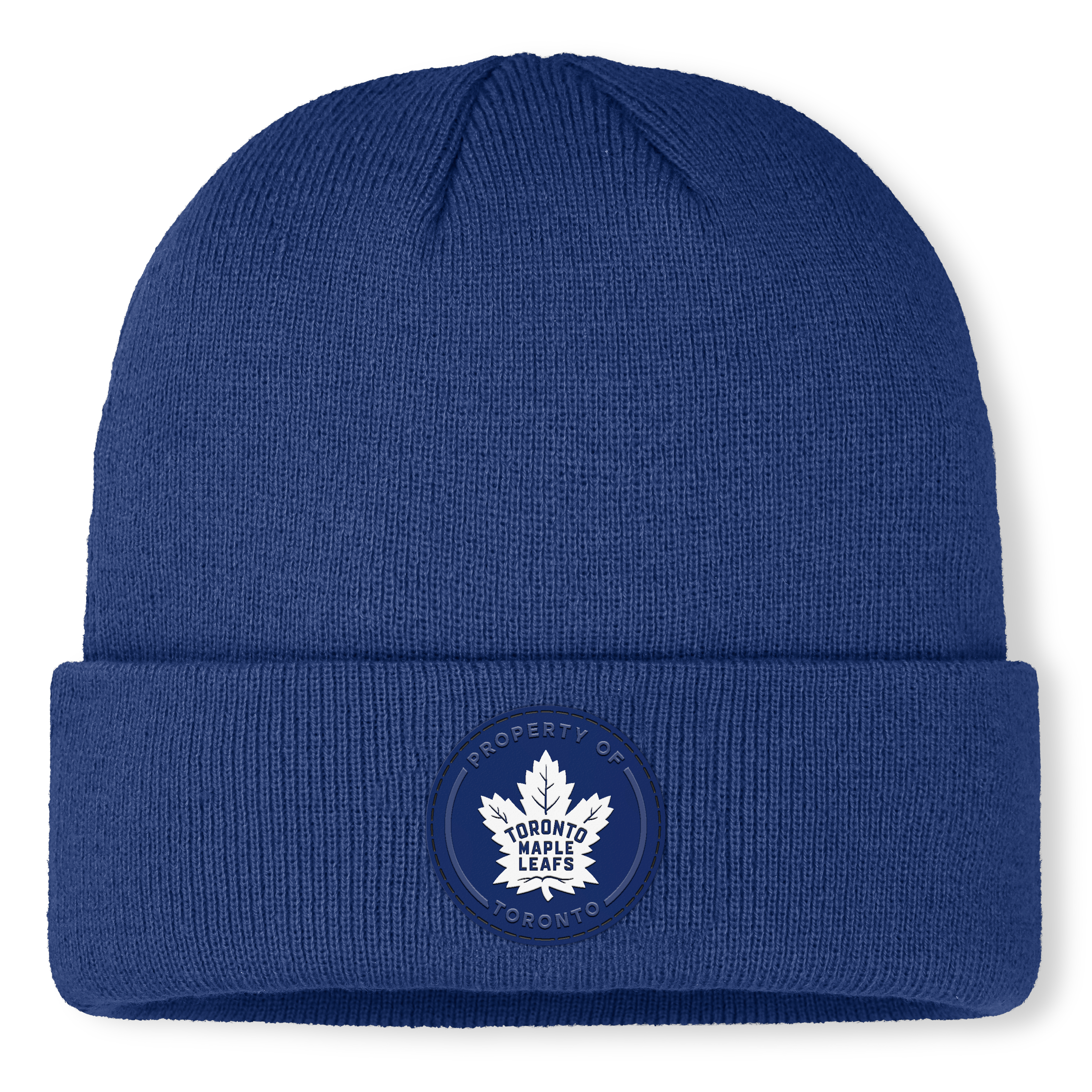 Bonnet tricoté authentique Pro Train à revers Fanatics bleu Toronto Maple Leafs pour homme