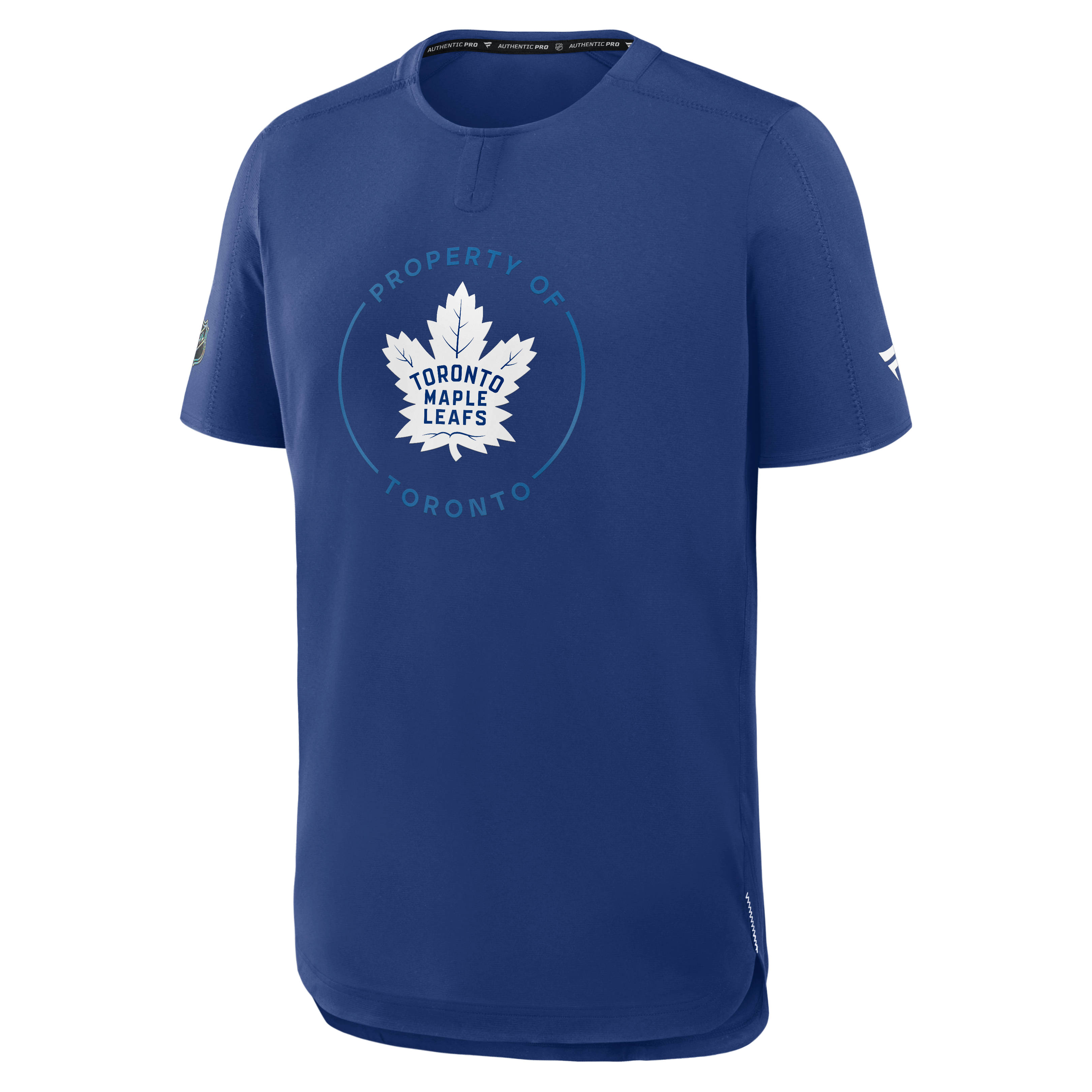 T-shirt de performance authentique Pro Train bleu des Maple Leafs Toronto Fanatics pour hommes