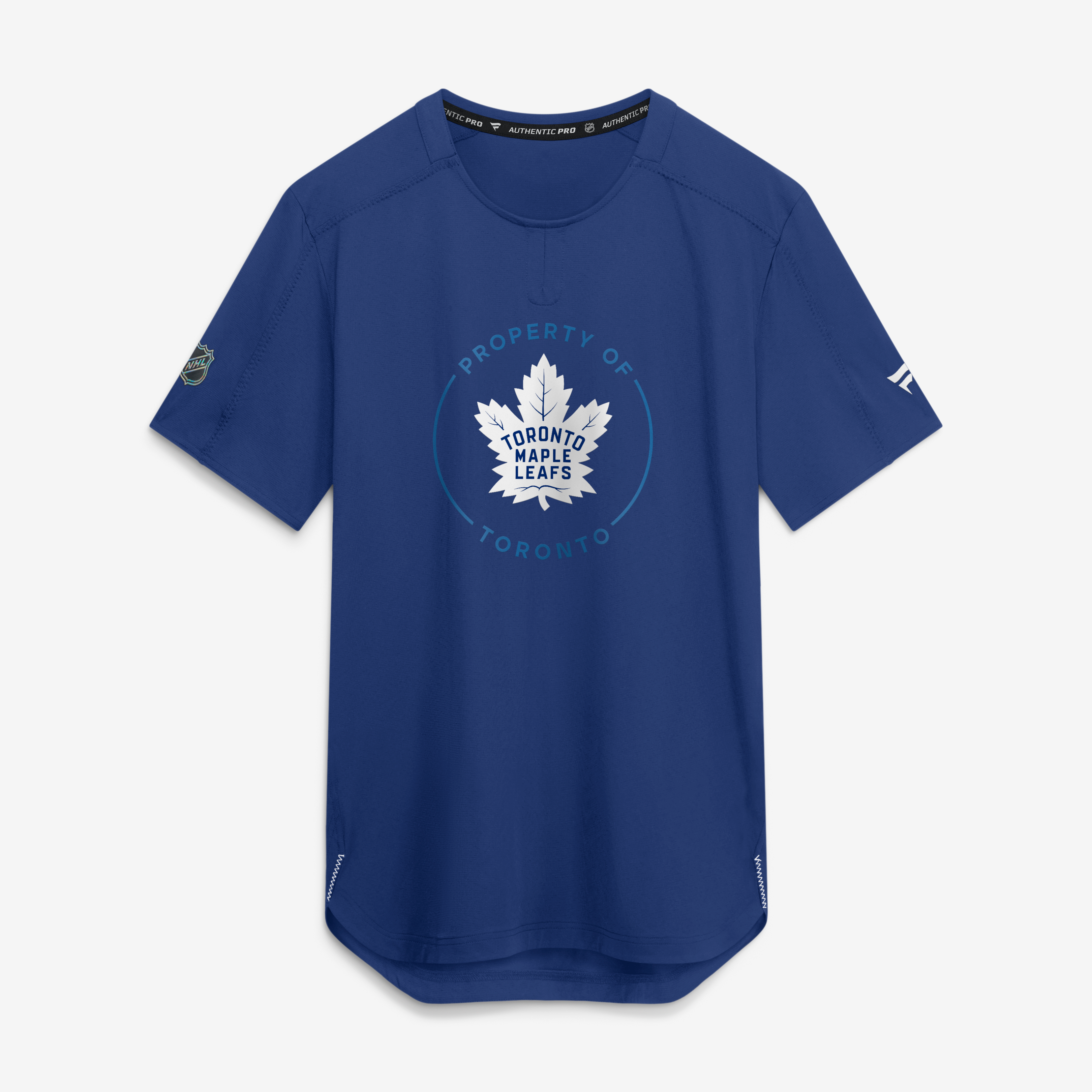 T-shirt de performance authentique Pro Train bleu des Maple Leafs Toronto Fanatics pour hommes