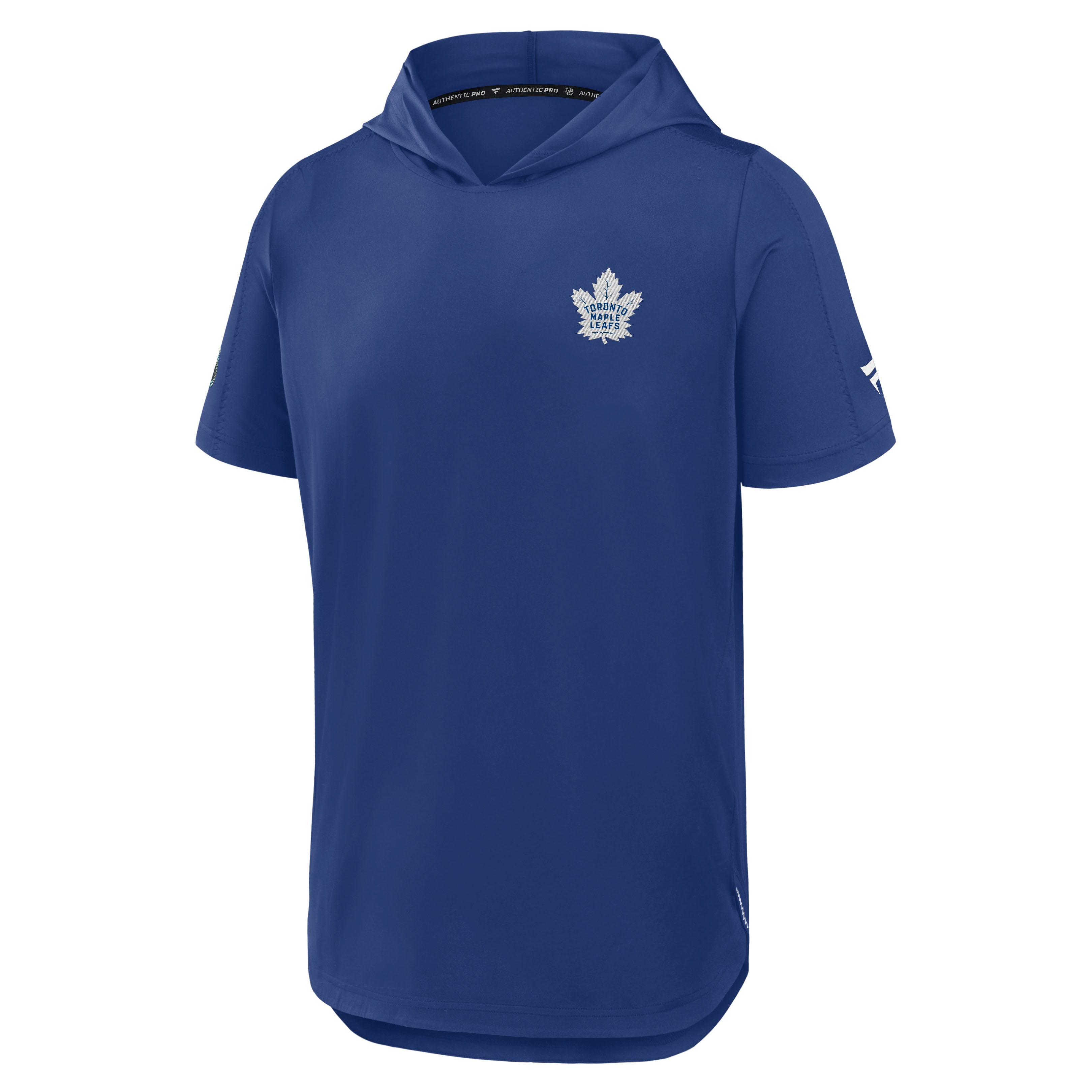 Men's Fanatics Blue Toronto Maple Leafs Authentic Pro Train Short Sleeve Pullover Hoodie