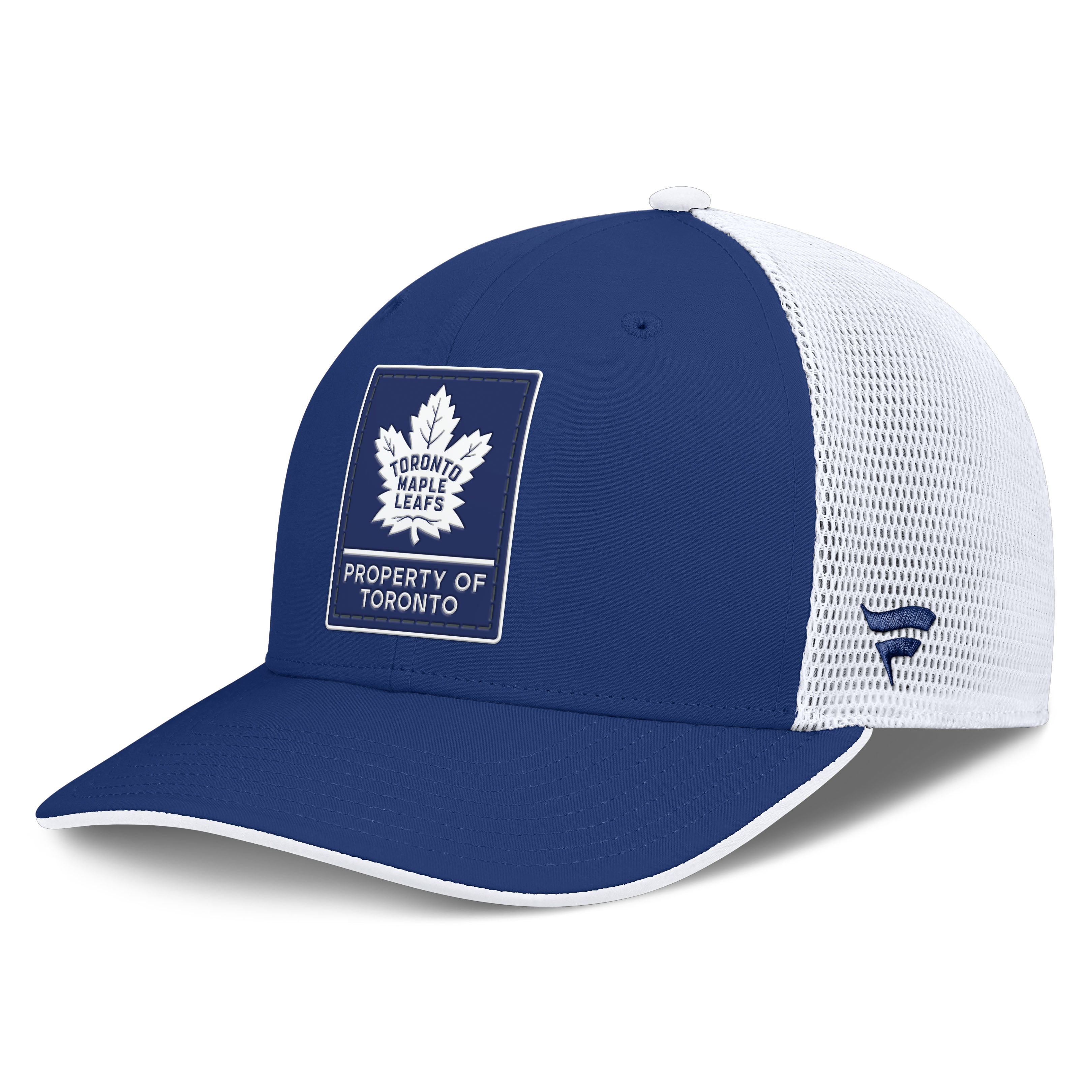 Men's Fanatics /White Toronto Maple Leafs Authentic Pro Rink Mid-Crown Adjustable Trucker Hat