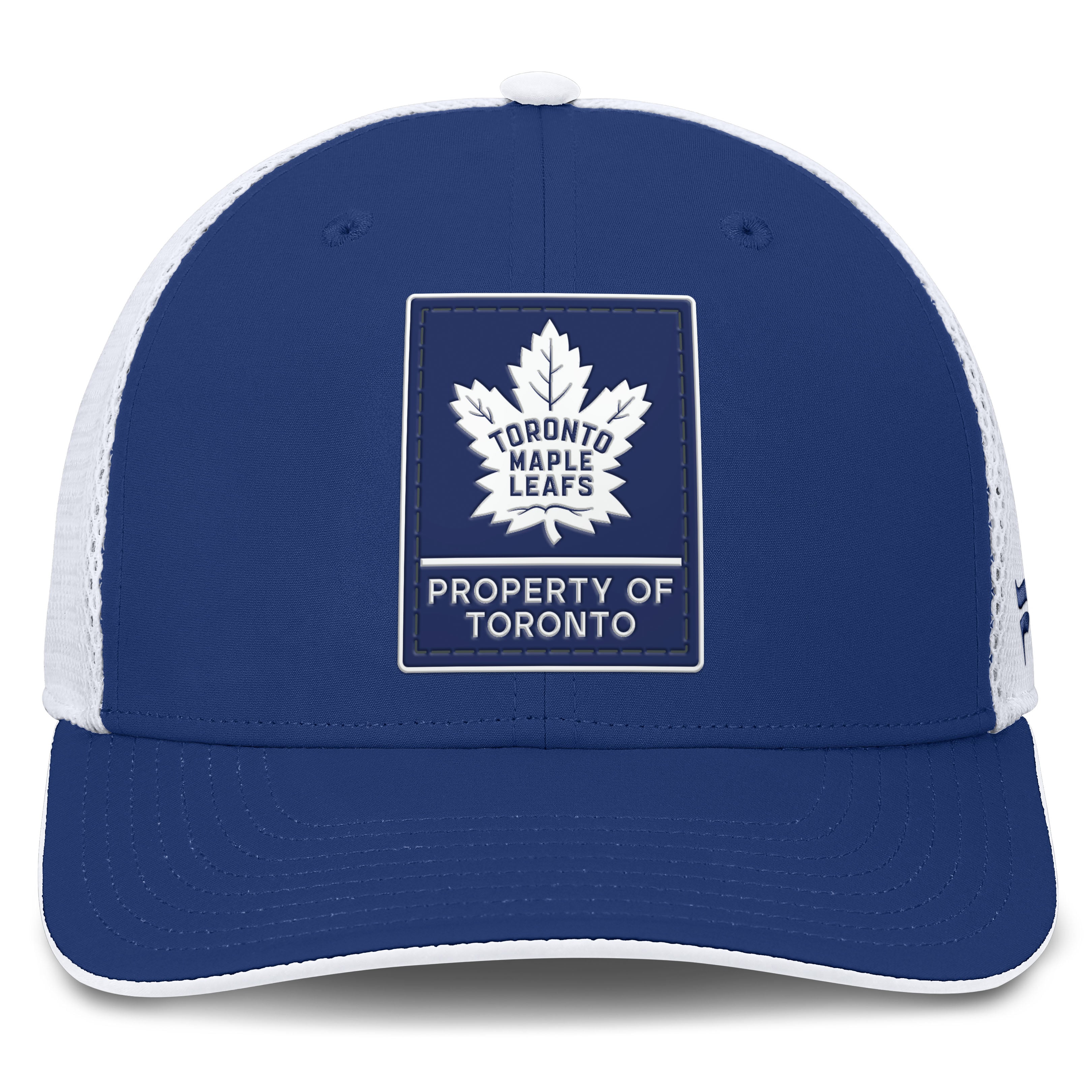 Men's Fanatics /White Toronto Maple Leafs Authentic Pro Rink Mid-Crown Adjustable Trucker Hat