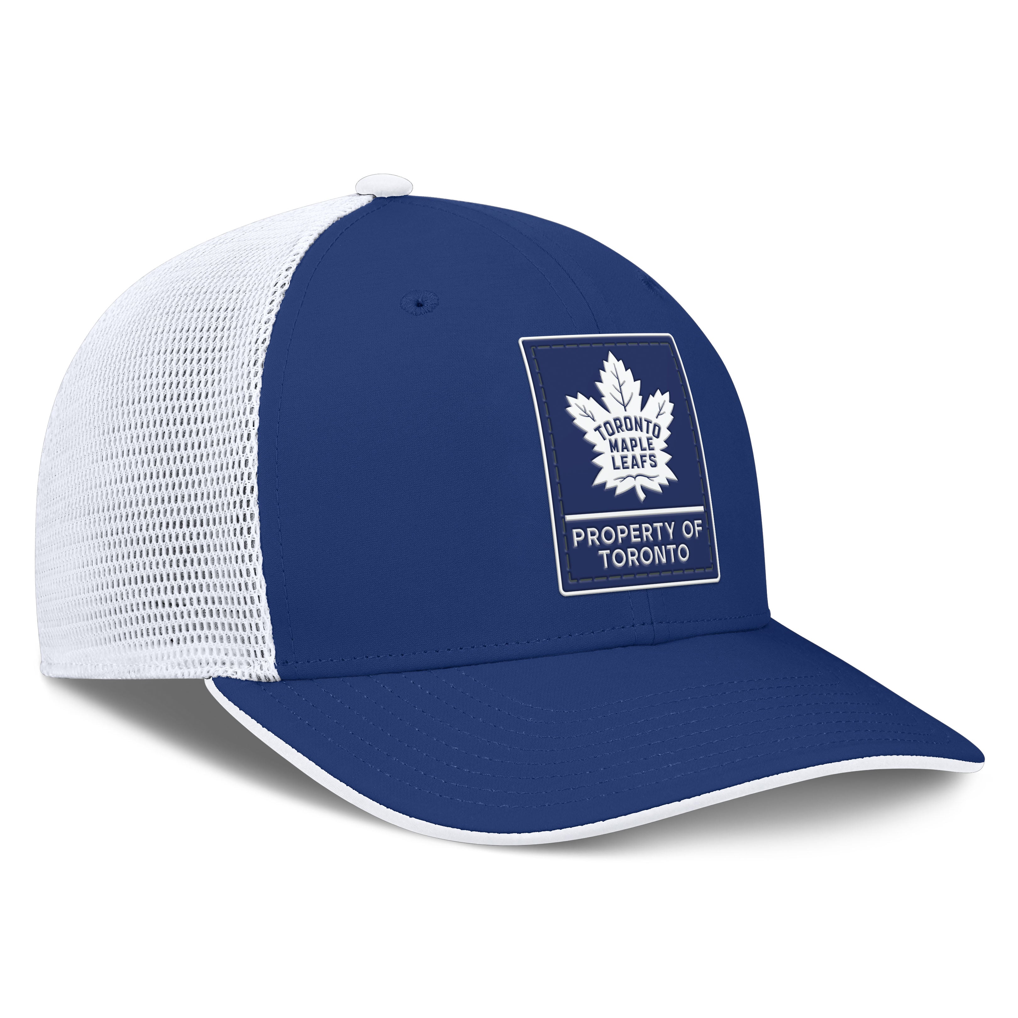 Men's Fanatics /White Toronto Maple Leafs Authentic Pro Rink Mid-Crown Adjustable Trucker Hat