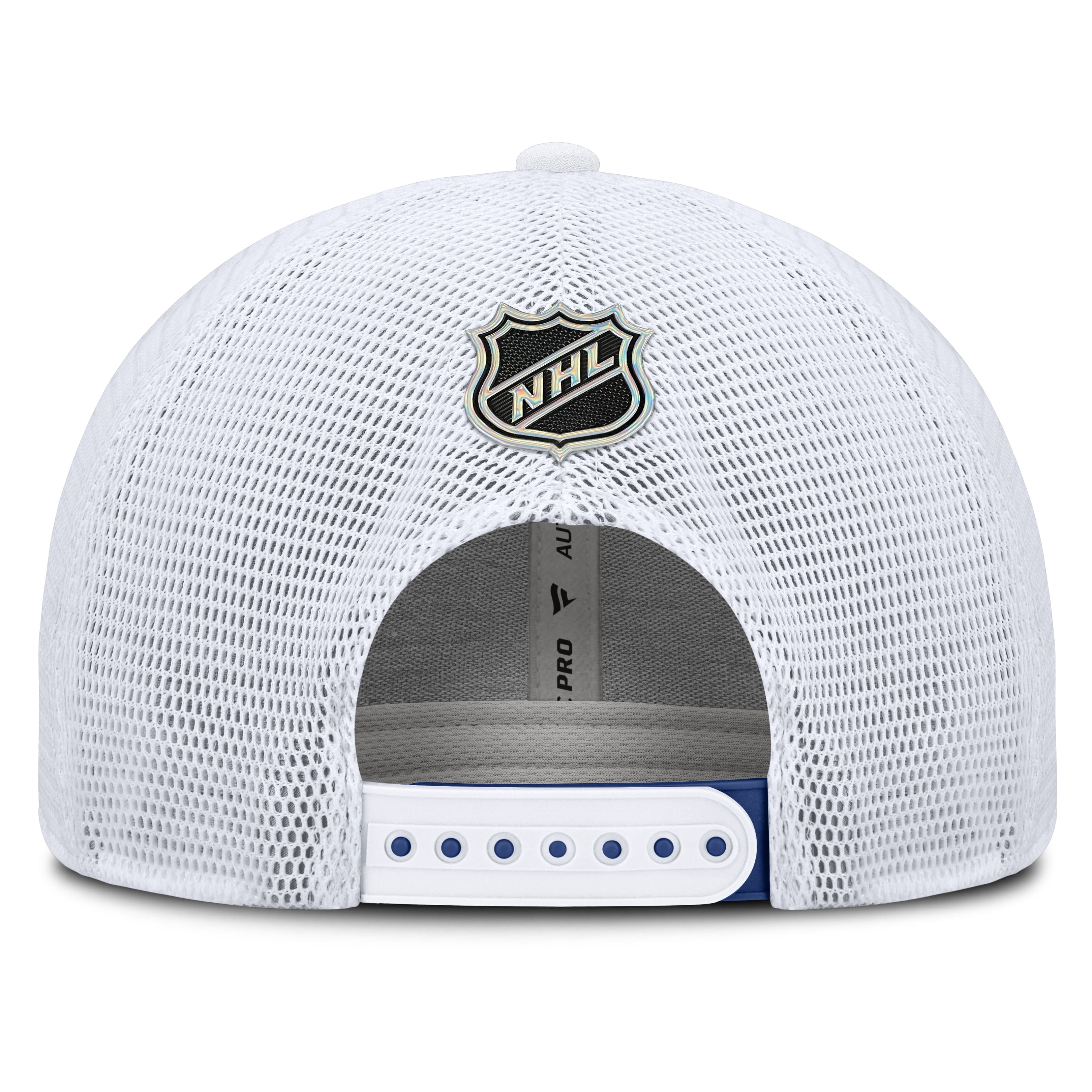 Men's Fanatics /White Toronto Maple Leafs Authentic Pro Rink Mid-Crown Adjustable Trucker Hat