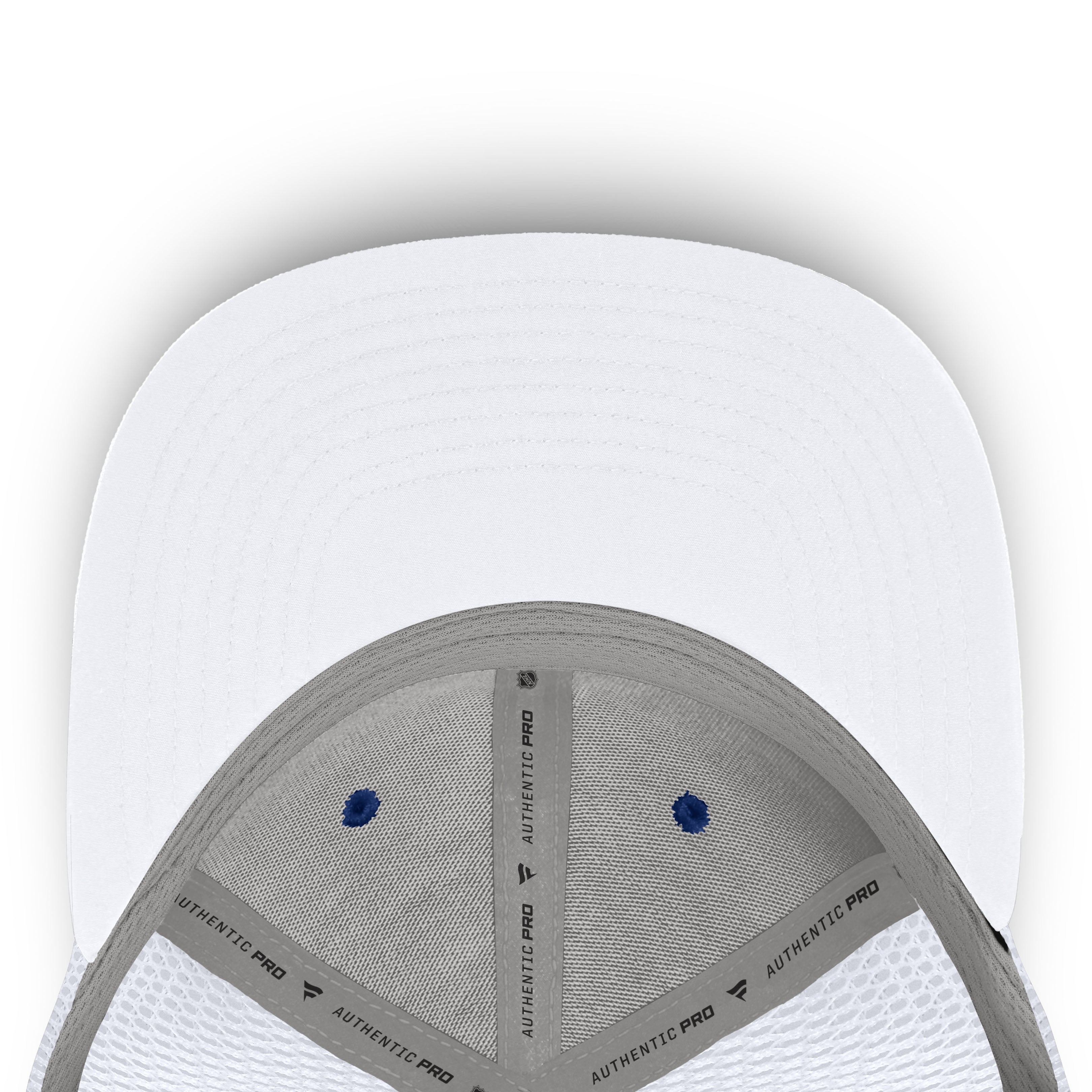Men's Fanatics /White Toronto Maple Leafs Authentic Pro Rink Mid-Crown Adjustable Trucker Hat