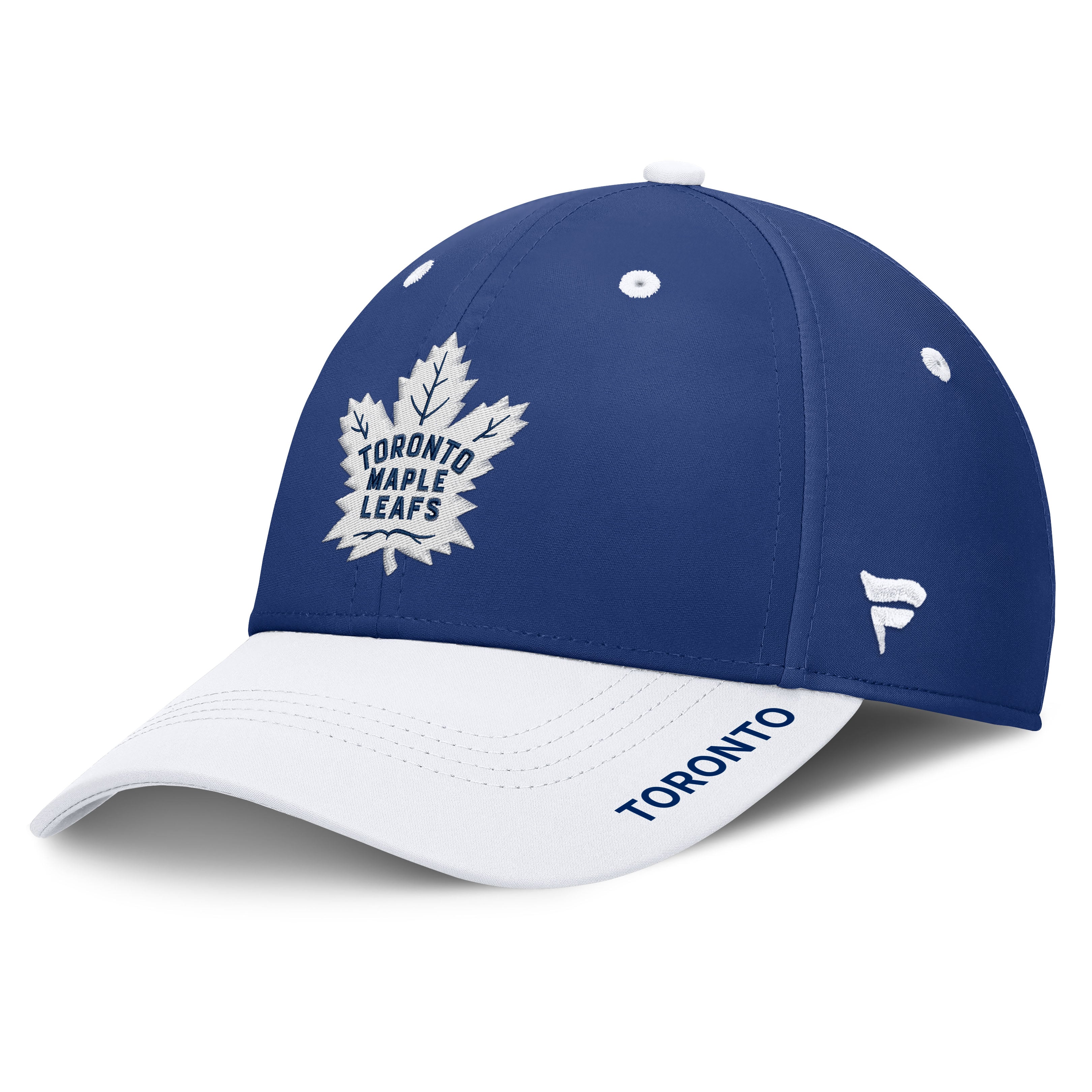 Casquette extensible authentique Pro Rink Fanatics bleue et blanche pour homme