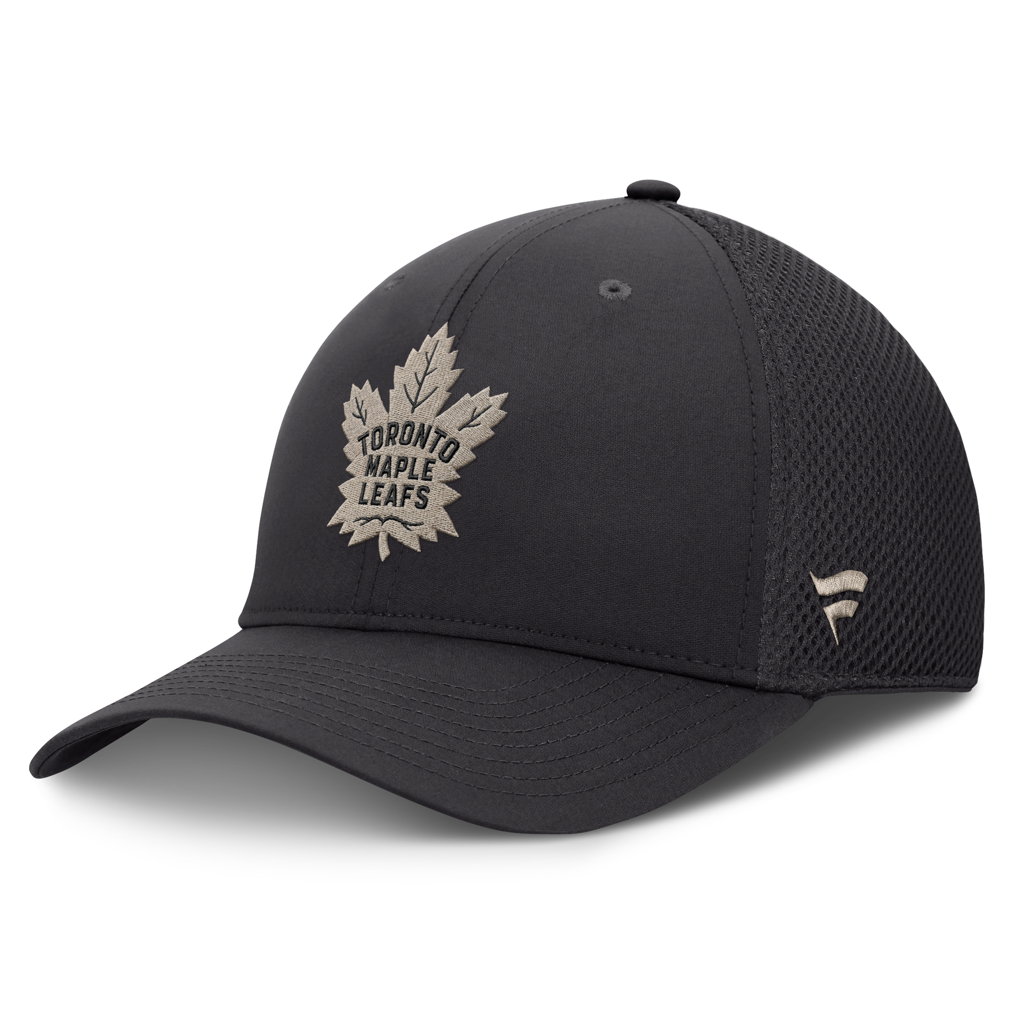Casquette Fanatics Charcoal Toronto Maple Leafs Authentic Pro Road Meshback Stretch pour homme