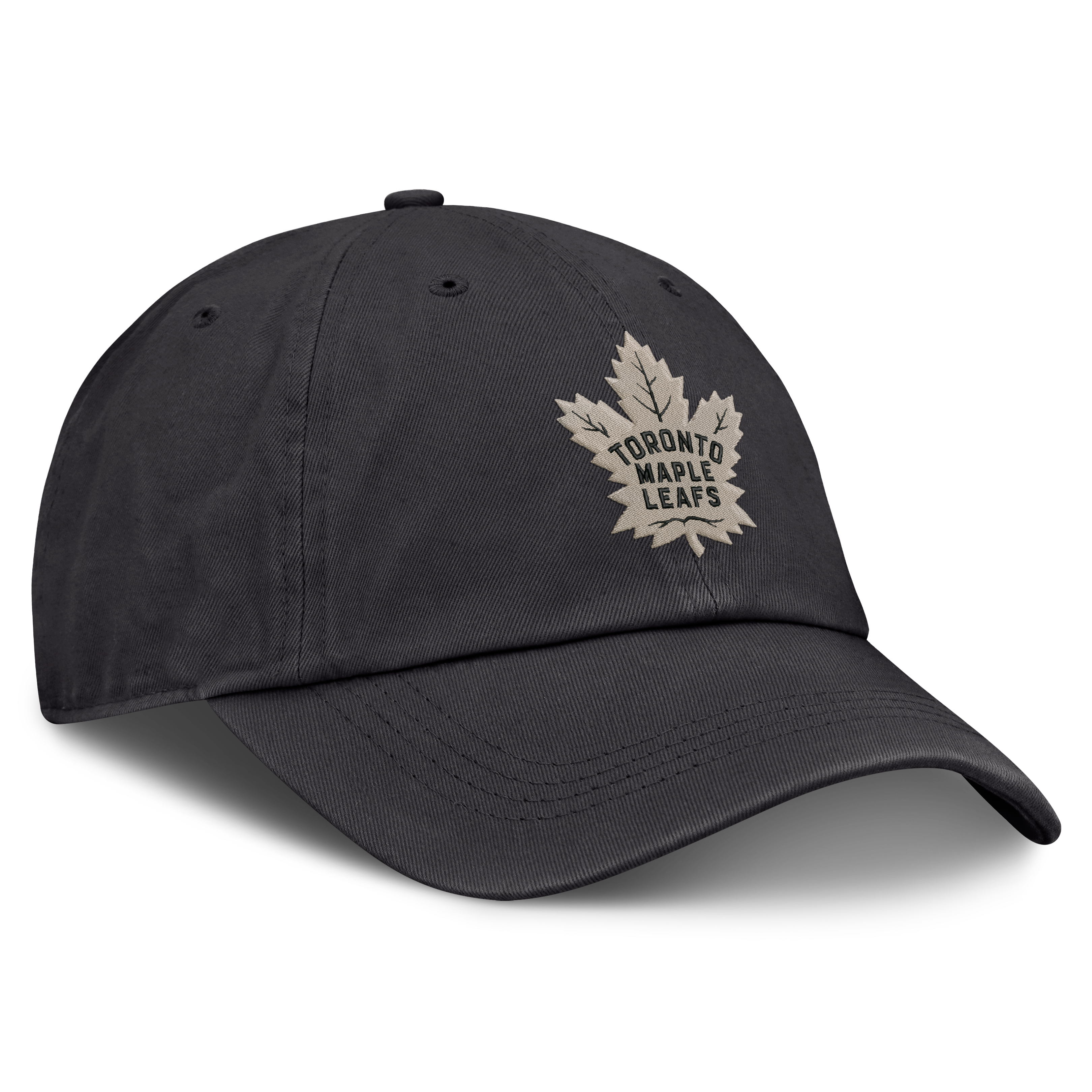 Casquette Fanatics Charcoal Toronto Maple Leafs Authentic Pro Road Soft Wash non structurée et ajustable pour homme