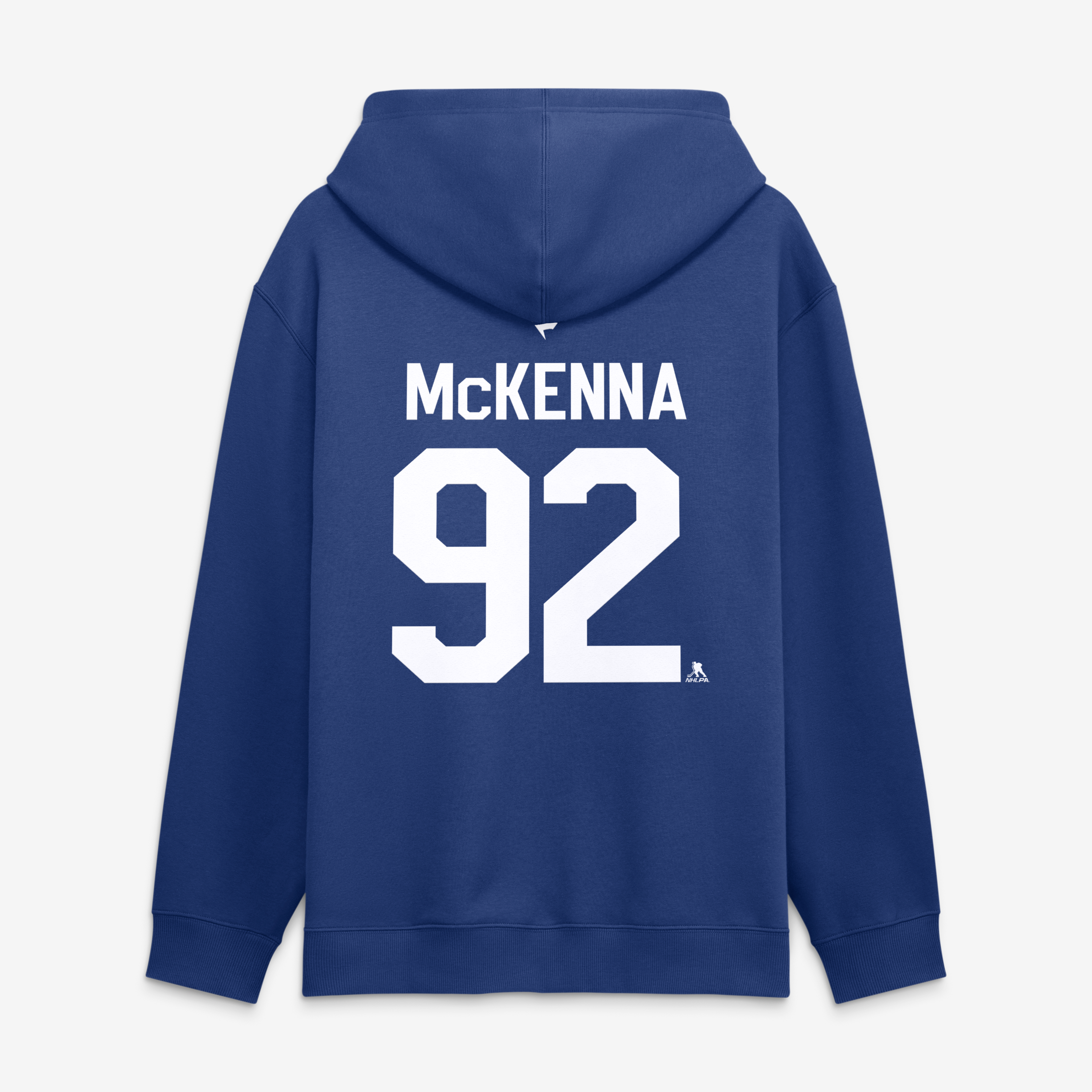 Sweat à capuche authentique Fanatics Gavin McKenna bleu des Maple Leafs de Toronto avec nom et numéro.