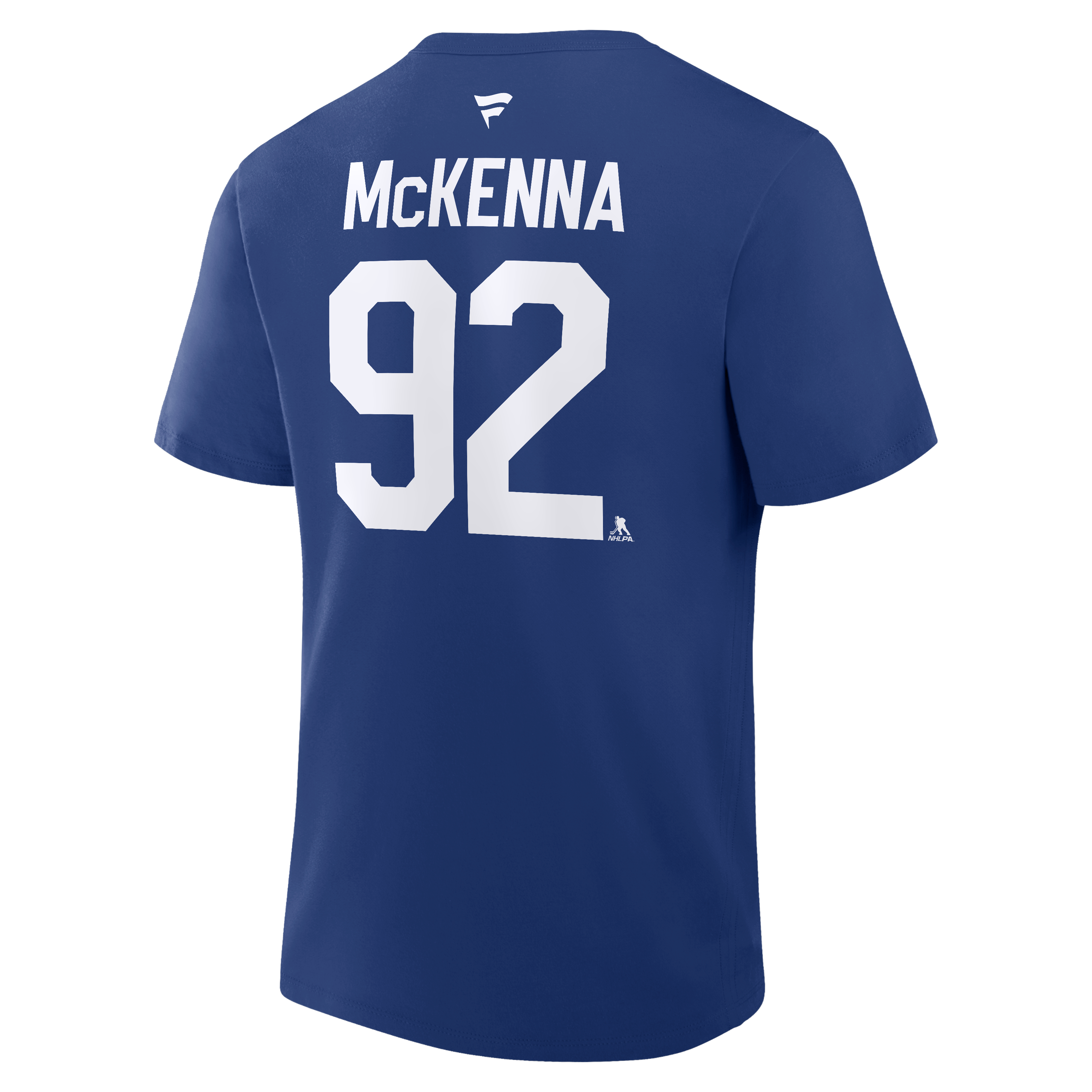 T-shirt authentique Fanatics Gavin McKenna bleu des Maple Leafs de Toronto avec nom et numéro superposés