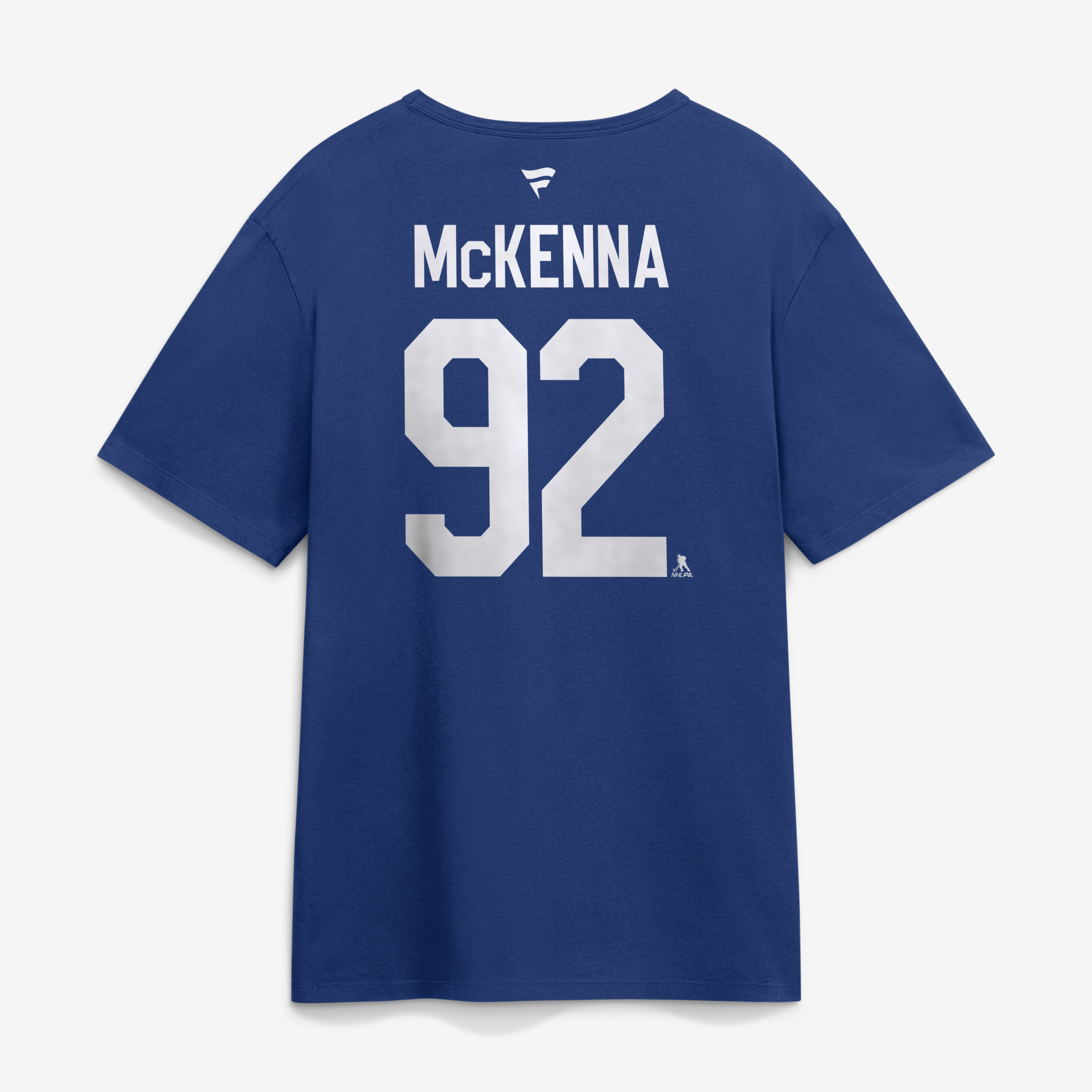 T-shirt authentique Fanatics Gavin McKenna bleu des Maple Leafs de Toronto avec nom et numéro superposés