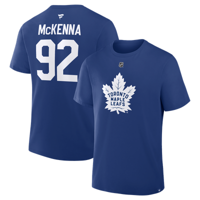 Men's Toronto Maple Leafs Gavin McKenna Fanatics Blue Authentic Stack Name & Number T-Shirt