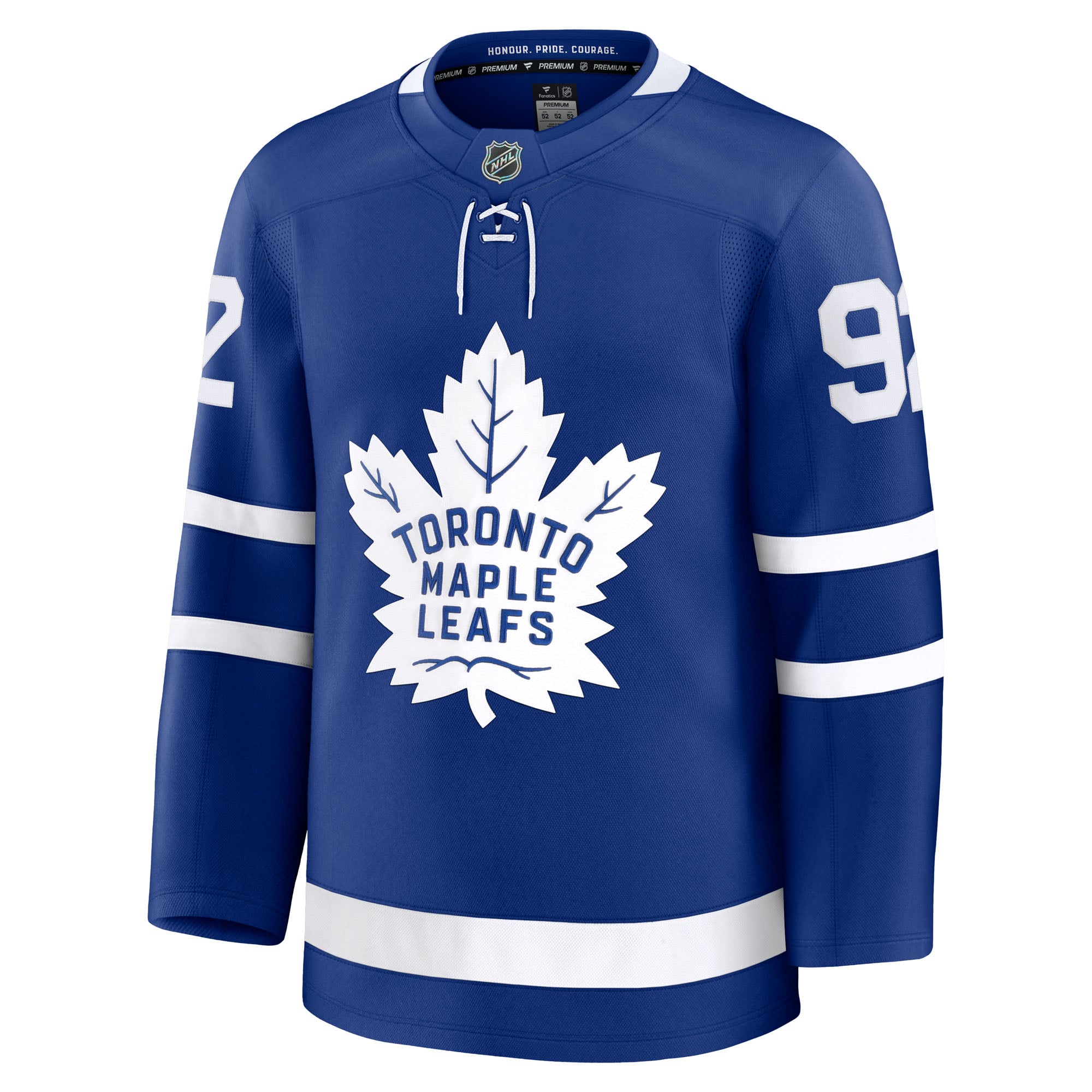Maillot domicile premium bleu Gavin McKenna des Maple Leafs de Toronto pour hommes (Fanatics)
