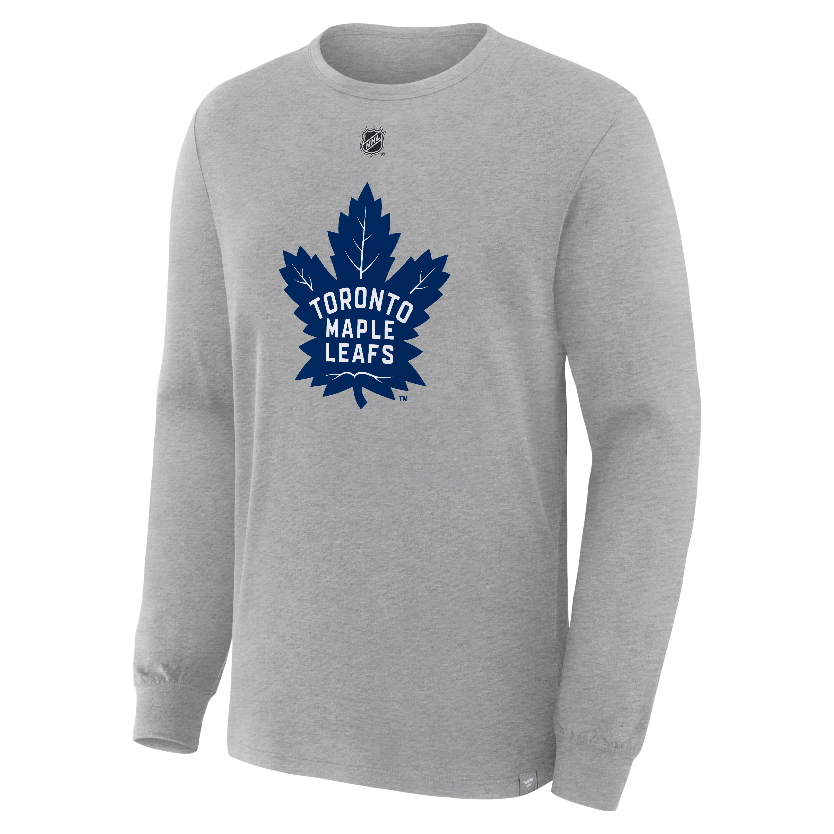 T-shirt à manches longues authentique Fanatics Gavin McKenna gris des Maple Leafs de Toronto, avec nom et numéro superposés