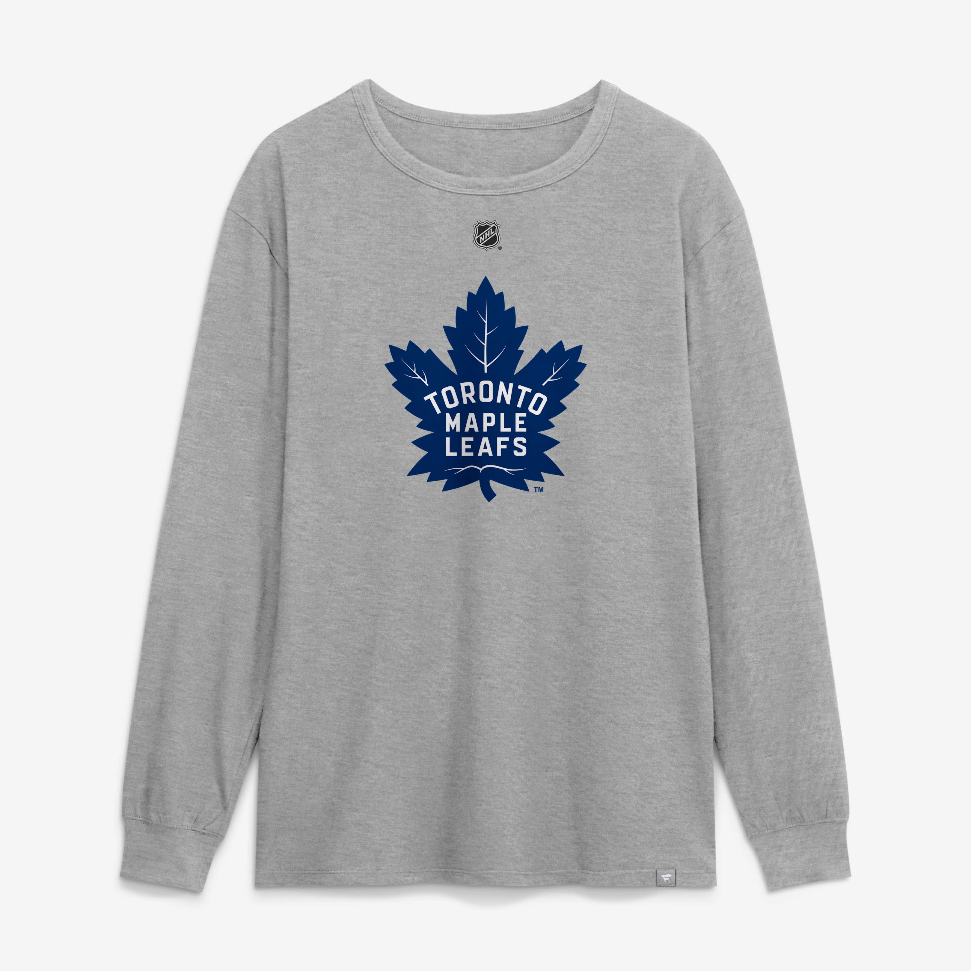 T-shirt à manches longues authentique Fanatics Gavin McKenna gris des Maple Leafs de Toronto, avec nom et numéro superposés